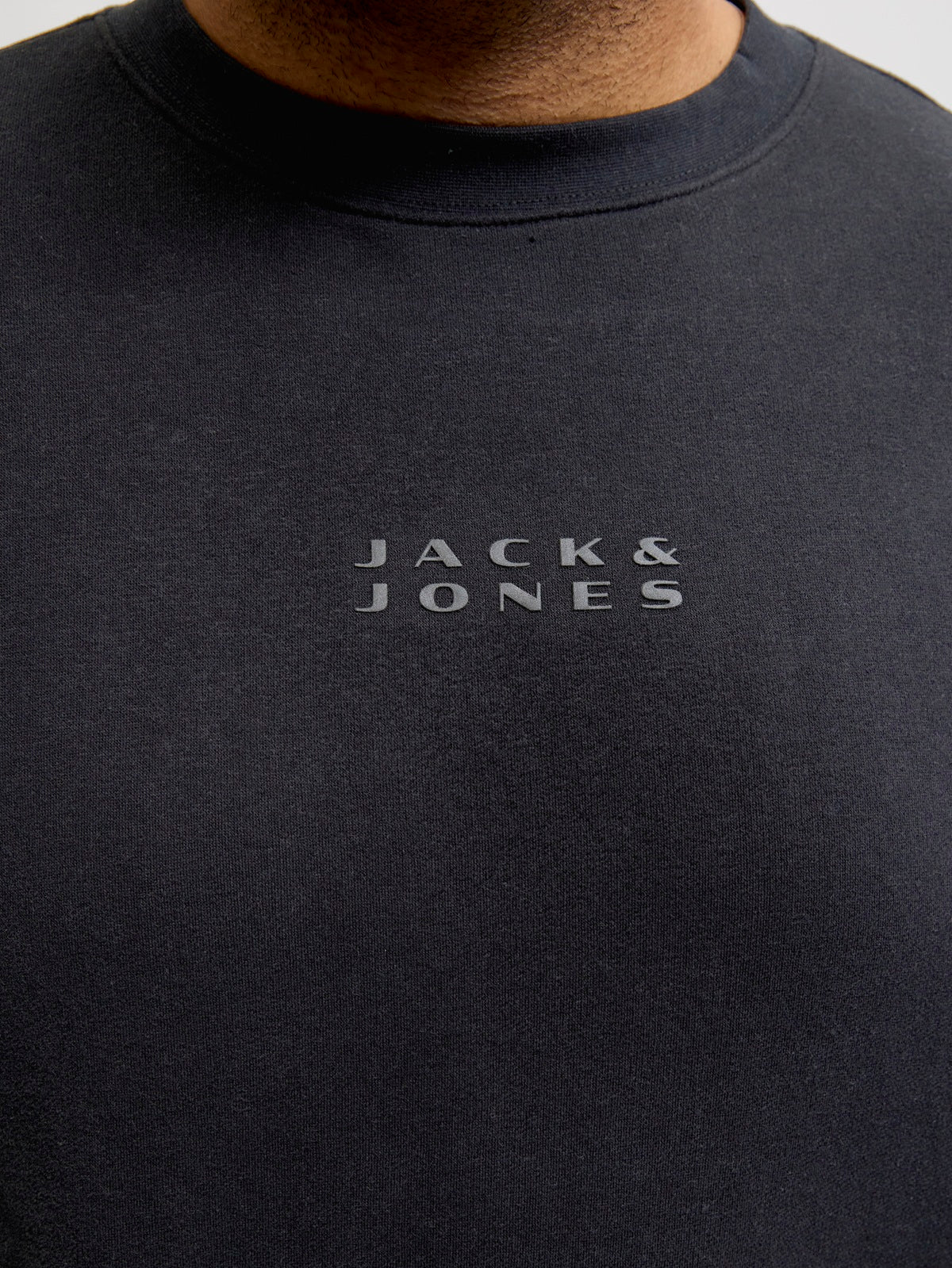 JACK&JONES JCOPOINT SWEAT BADGE CREW NECK PLS Zwart/Grijs