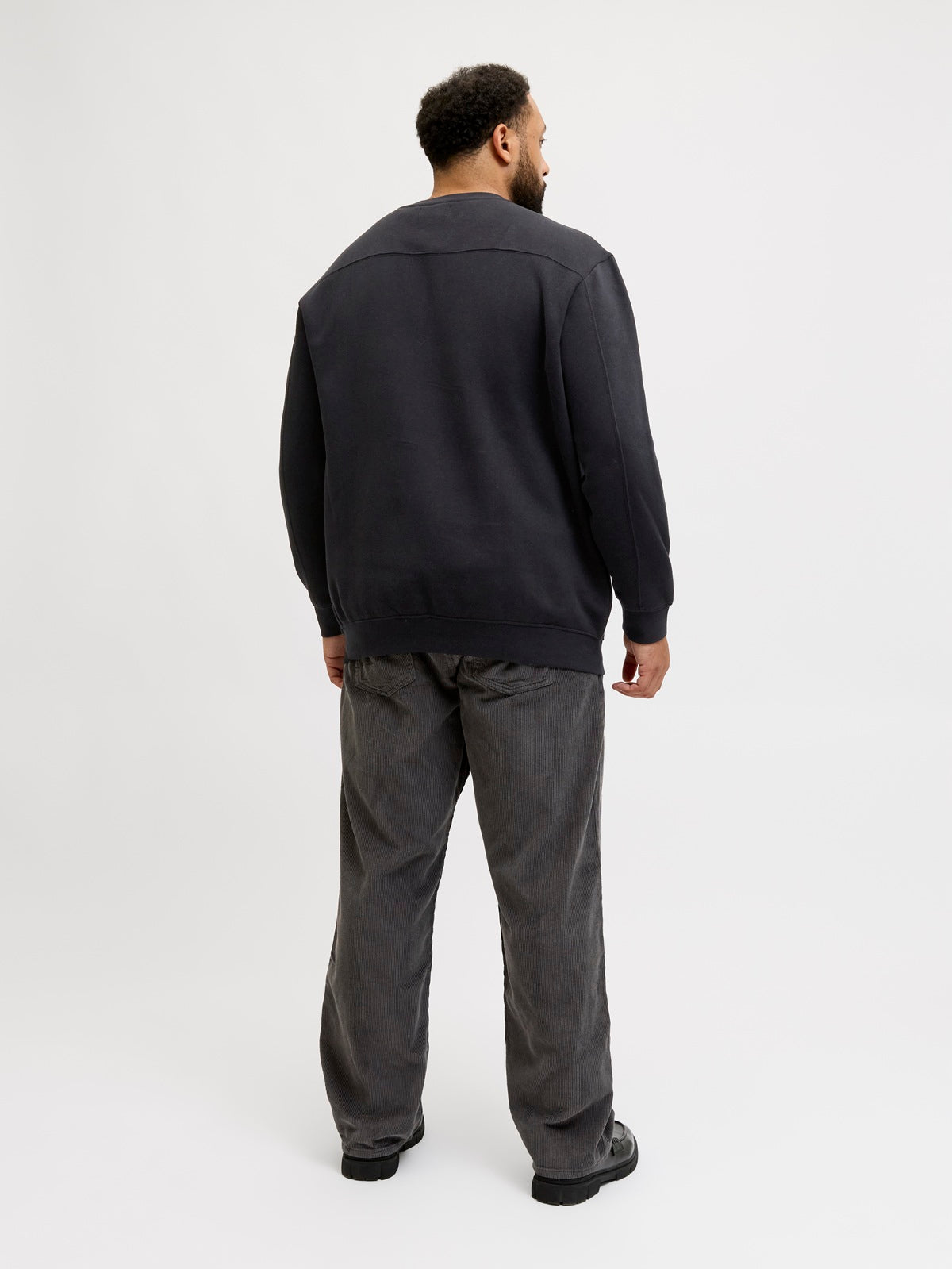 JACK&JONES JCOPOINT SWEAT BADGE CREW NECK PLS Zwart/Grijs