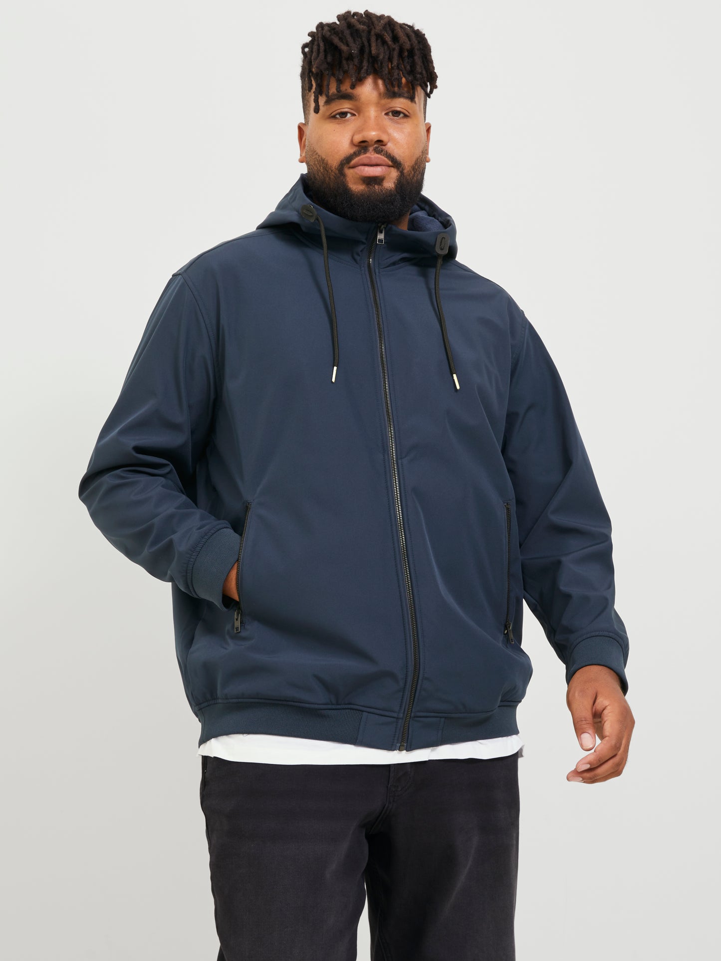 JACK&JONES JJEBASIC SOFTSHELL HOOD NOOS PLS BLAUW