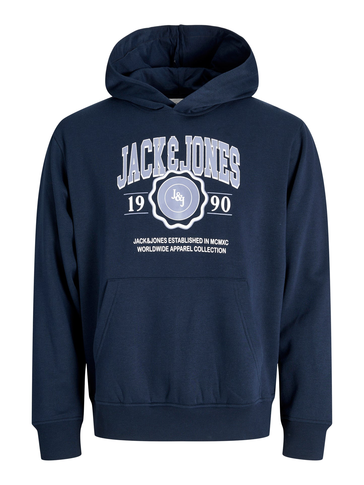 JACK&JONES JJMAKO SWEAT HOOD PLS BLAUW