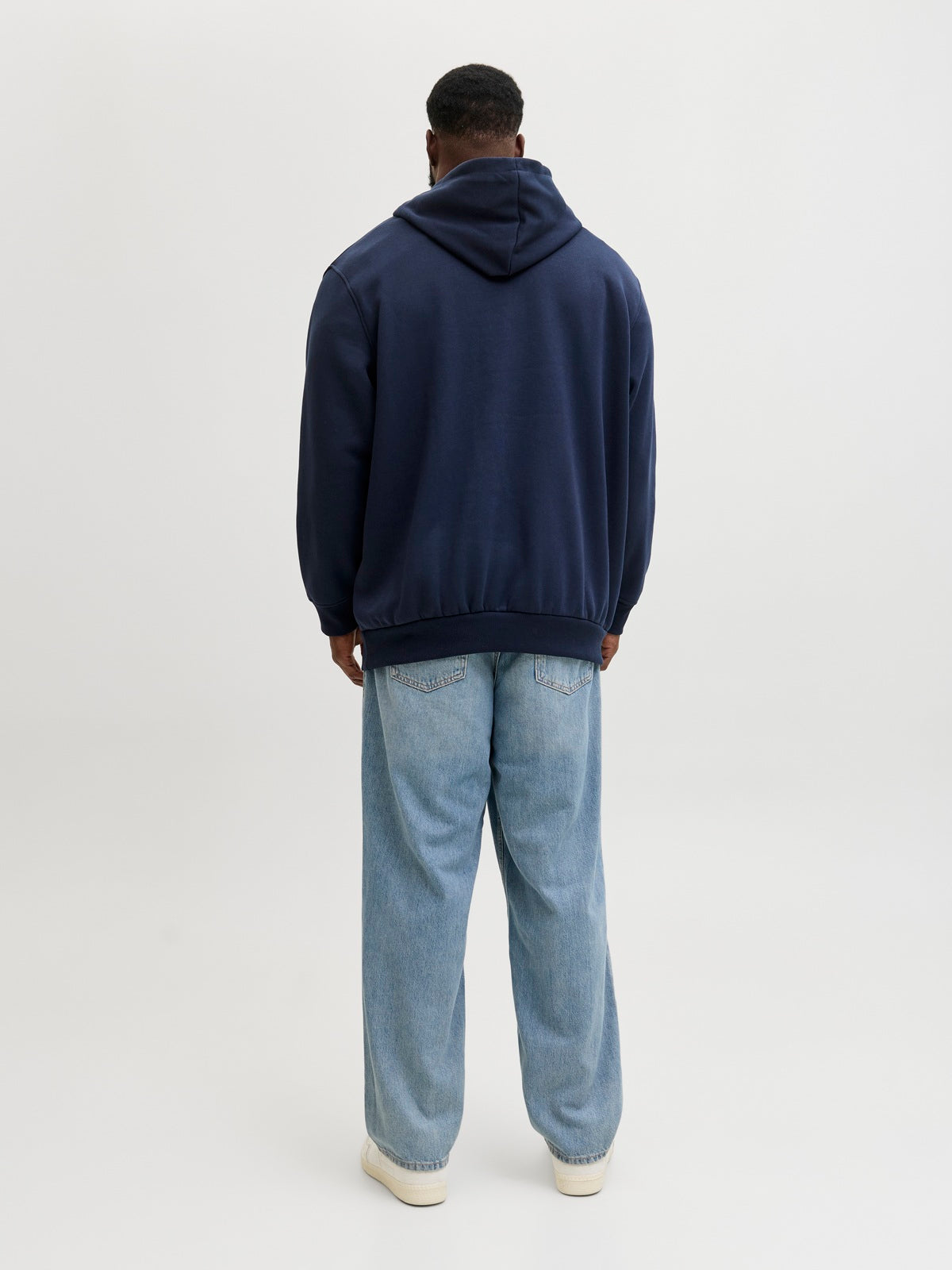 JACK&JONES JJMAKO SWEAT HOOD PLS BLAUW
