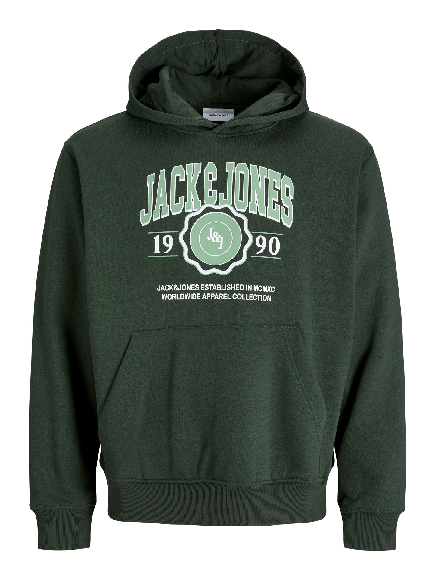 JACK&JONES JJMAKO SWEAT HOOD Kleur Groen