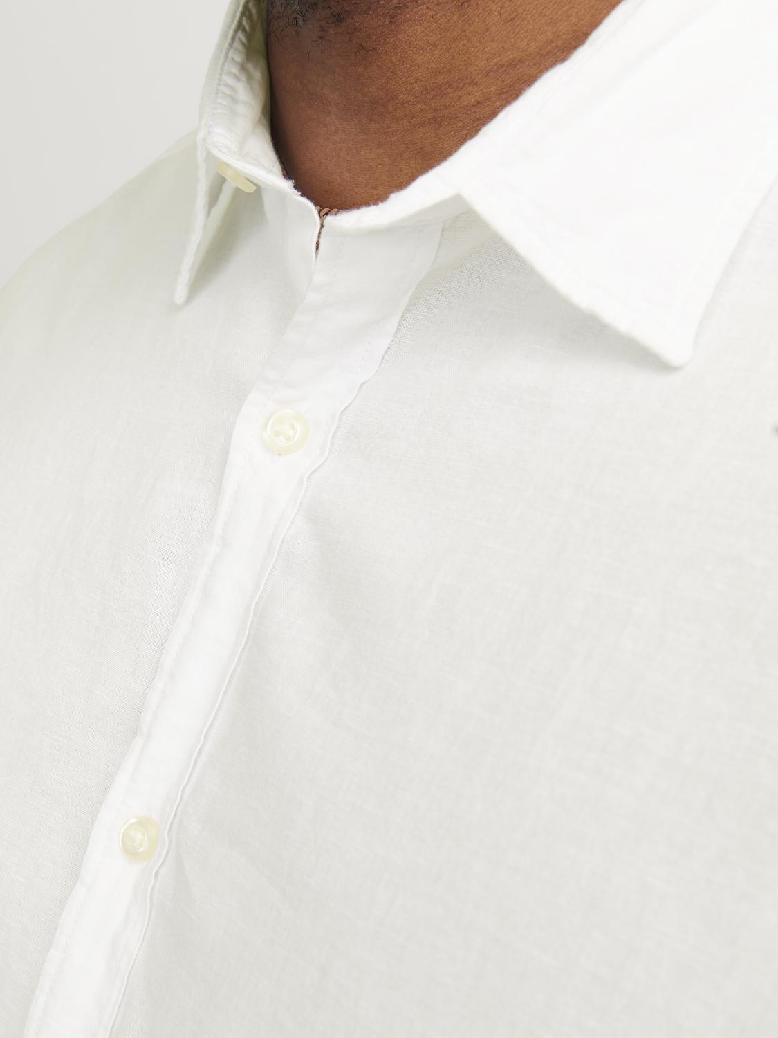 JACK & JONES JJELINEN BLEND SHIRT WIT GROTE MAAT