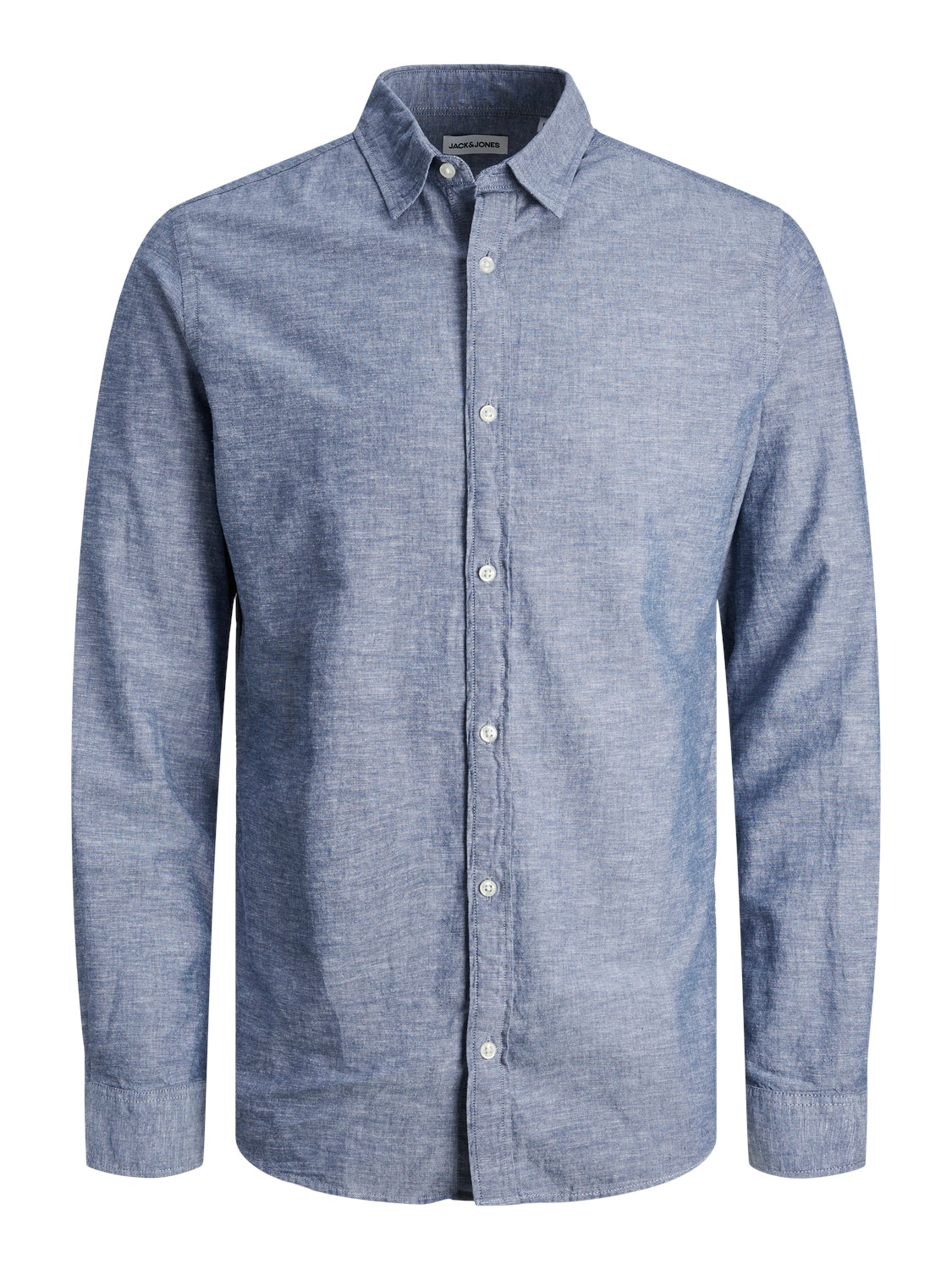 JACK & JONES JJELINEN BLEND SHIRT BLAUW GROTE MAAT