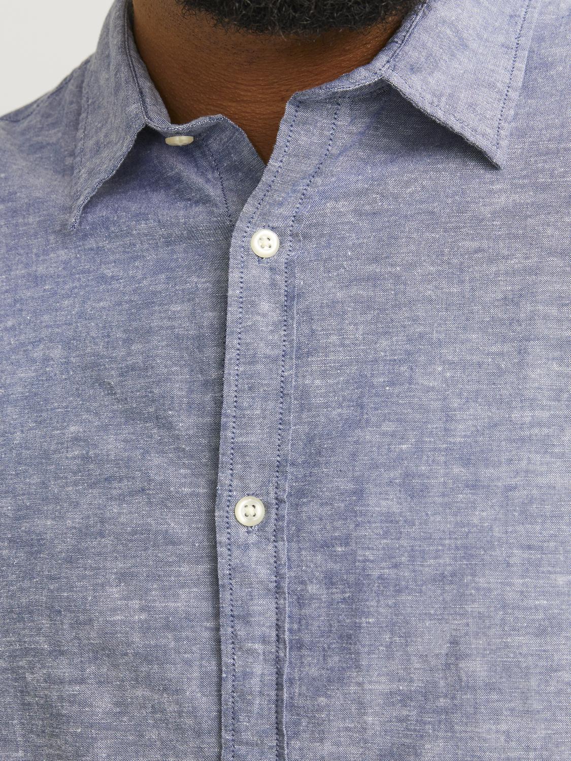 JACK & JONES JJELINEN BLEND SHIRT BLAUW GROTE MAAT