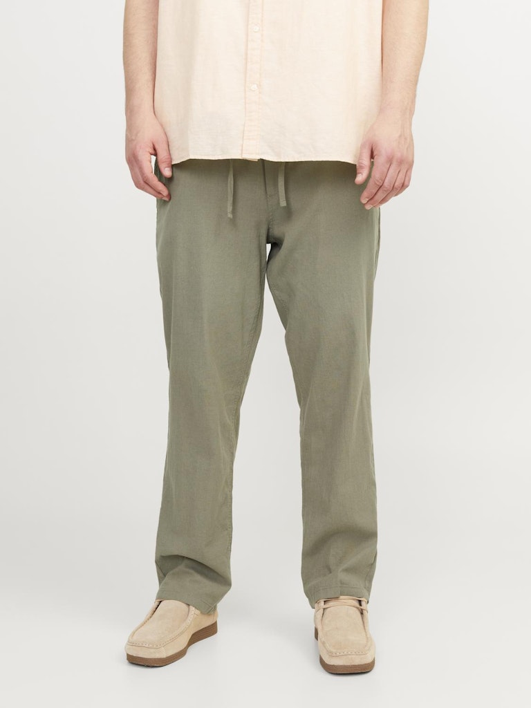 Jack & Jones PLUS JPSTACE JJBREEZE LINEN BLEND PLS Deep Lichen Green