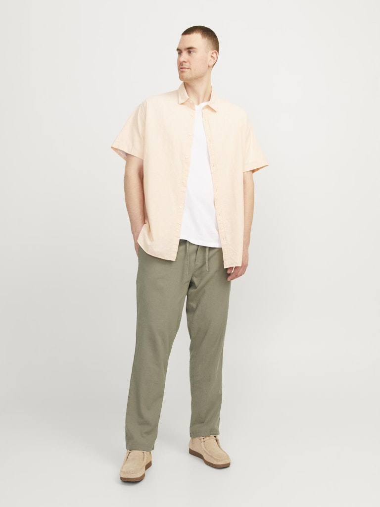 Jack & Jones PLUS JPSTACE JJBREEZE LINEN BLEND PLS Deep Lichen Green
