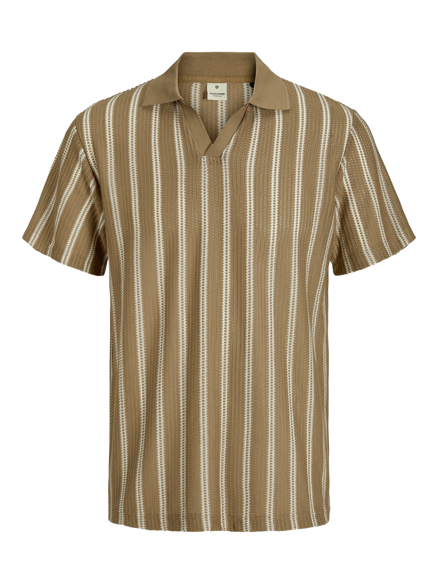JACK&JONES JPRBLUHARRY SS SPLIT NECK POLO BRUIN /MOKKA