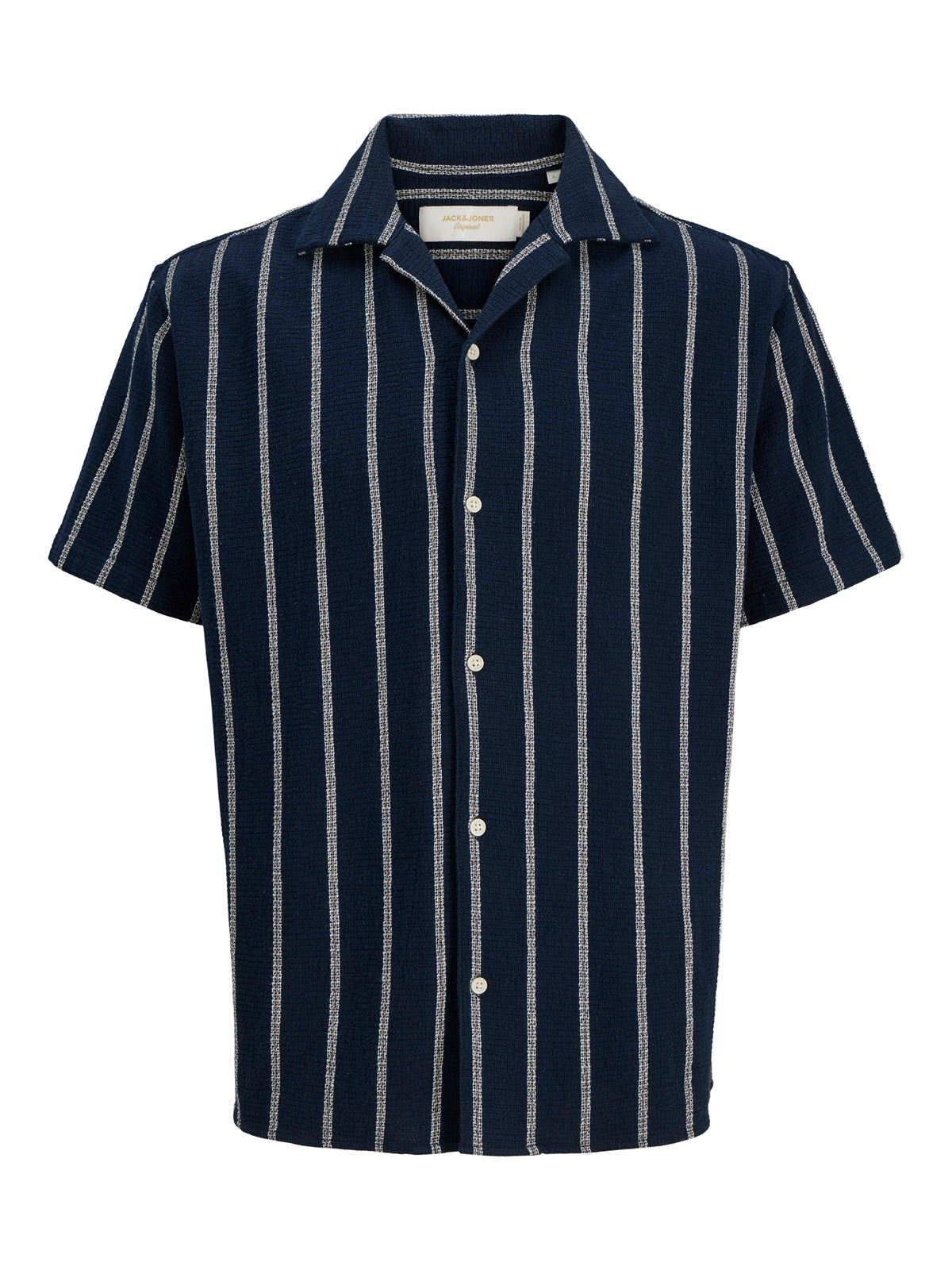 JACK&JONES JJECOBA STRIPE RESORT SHIRT SS SN PLS BLAUW