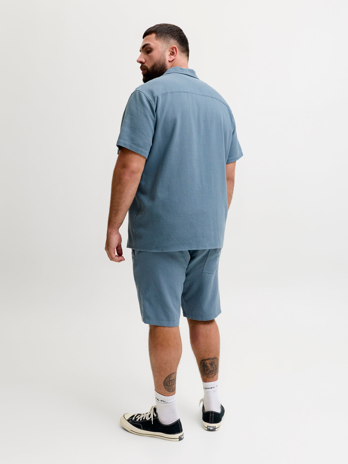 JACK&JONES JJGLOBAL WAFFLE RESORT SHIRT SS PLS Blue Mirage
