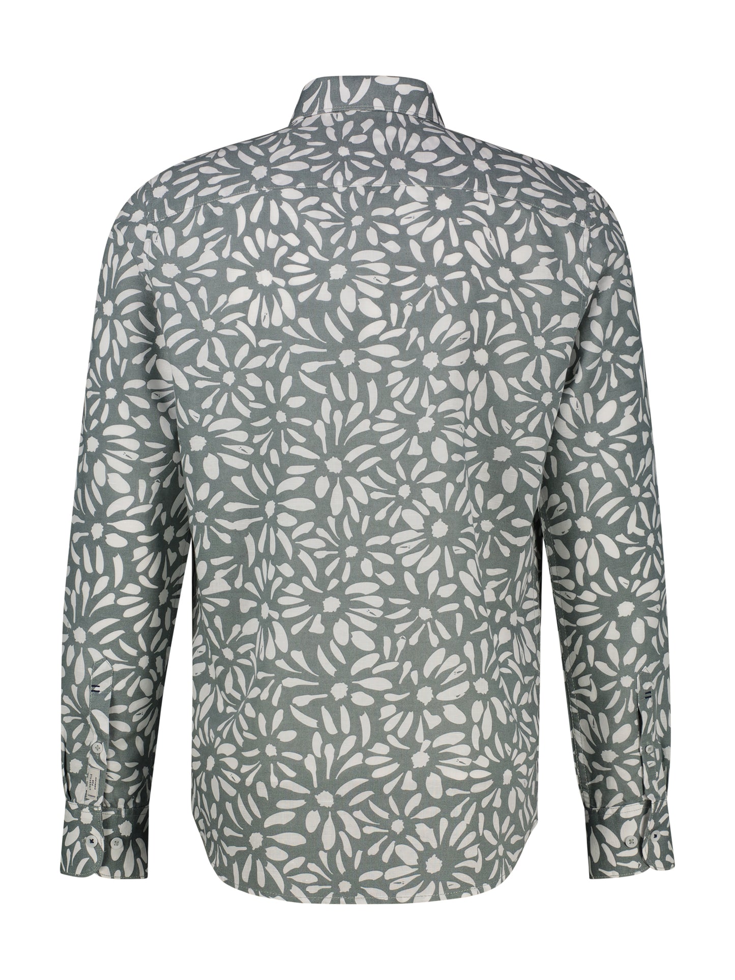 Lerros Overhemd Linnen Kleur Storm Grey