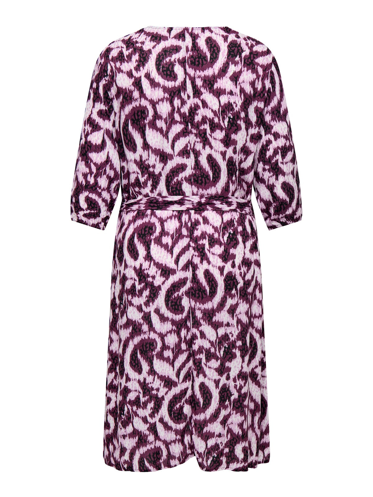 ONLY CARMAKOMA CARTYLA LIFE 3/4 BLK DRESS AOP
