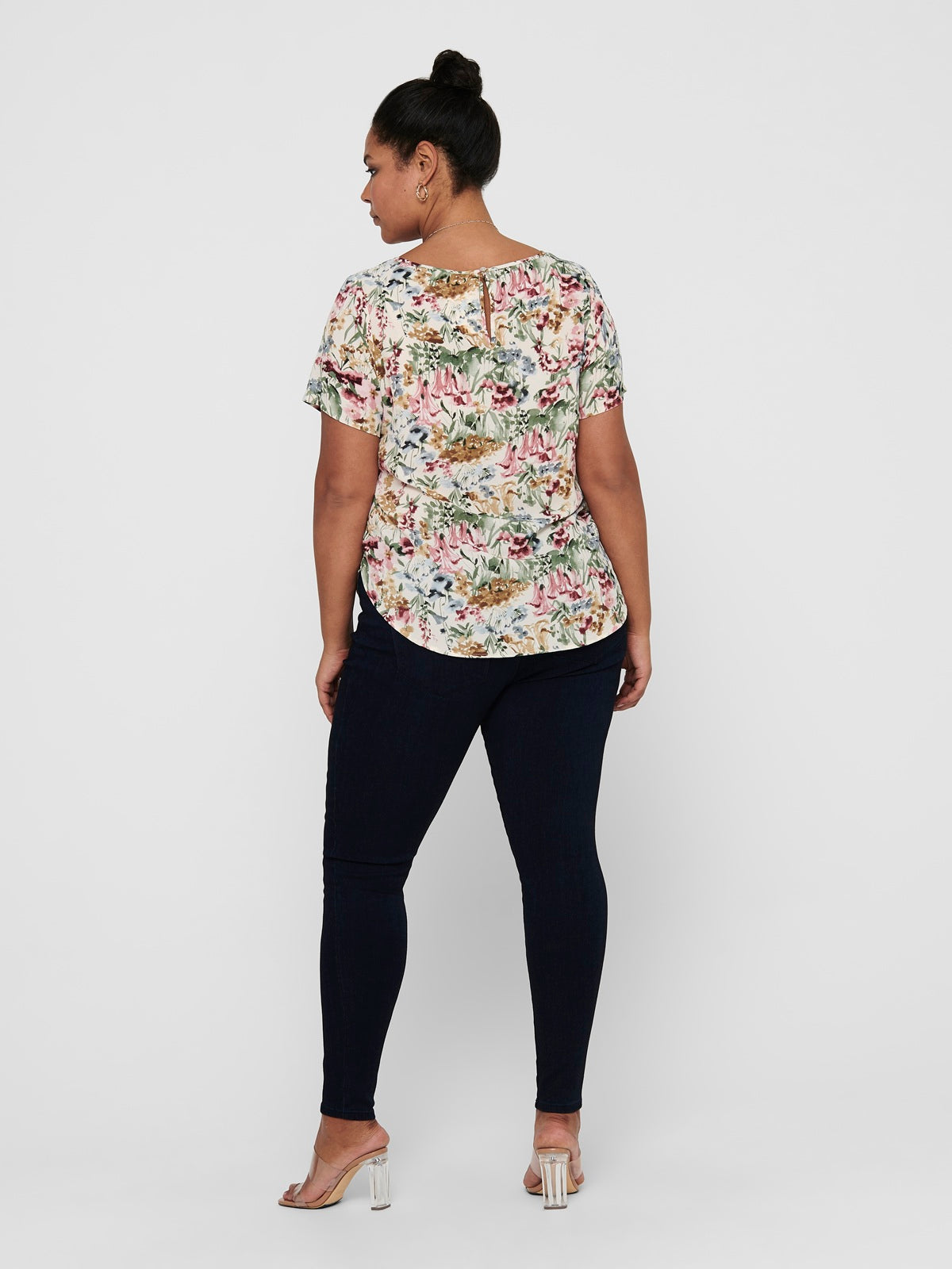 Only Carmakoma CARVICA LIFE SS TOP WVN NOOS CLOUD DANCER