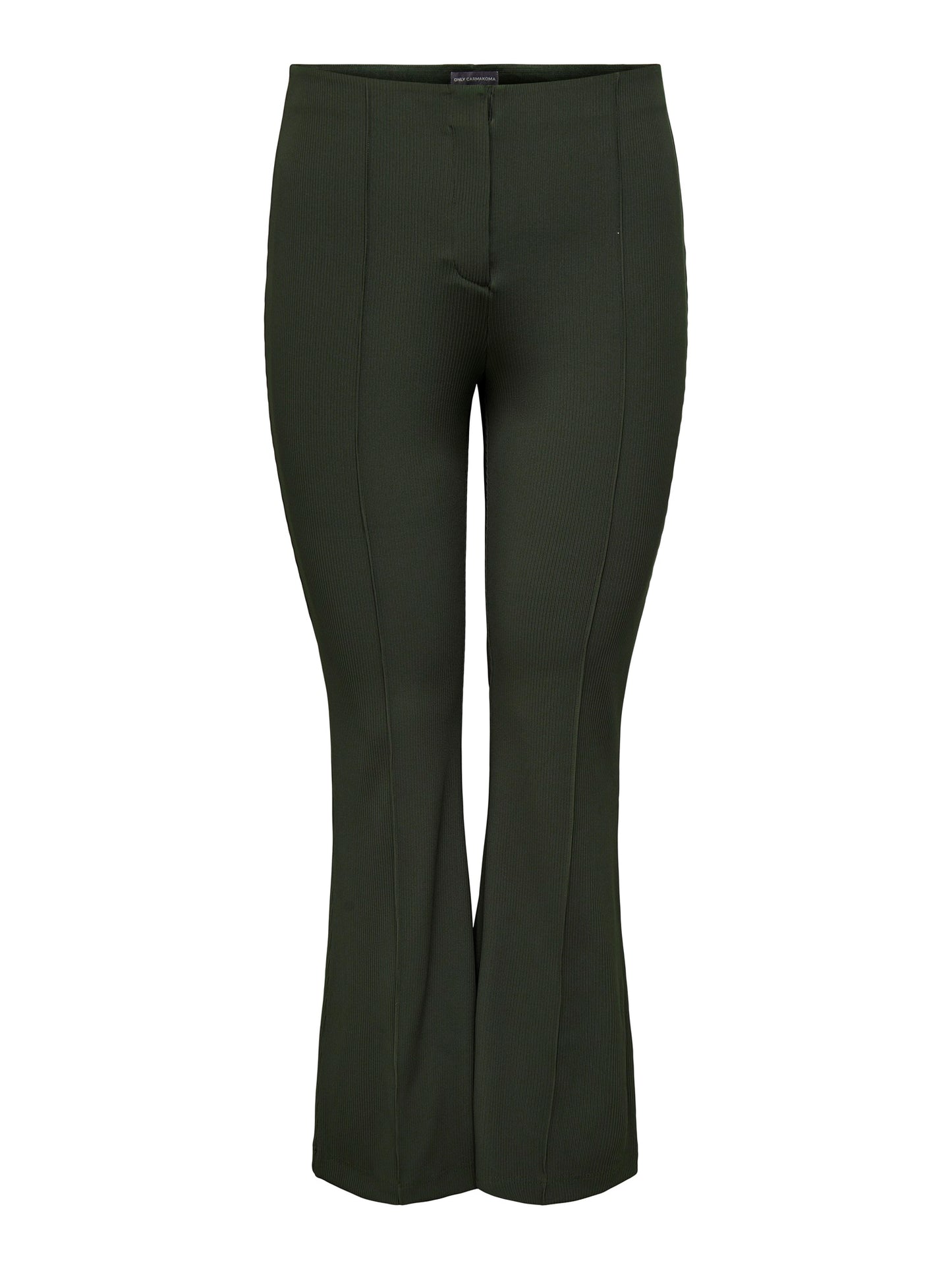 ONLY CARMAKOMA CARSALLY HW RIB FLARED PIN PANT GRIJS/GROEN