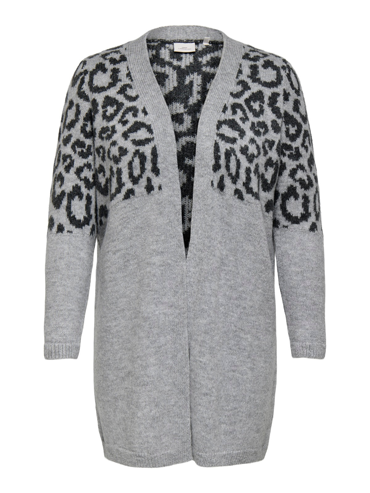 ONLY CARMAKOMA CARJADE ANIMAL L/S CARDIGAN KNT GRIJS