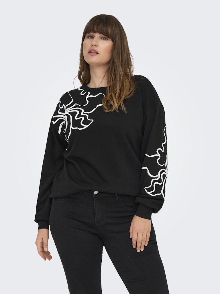 Only Carmakoma CARODESSA L/S O-NECK SWT JRS Black