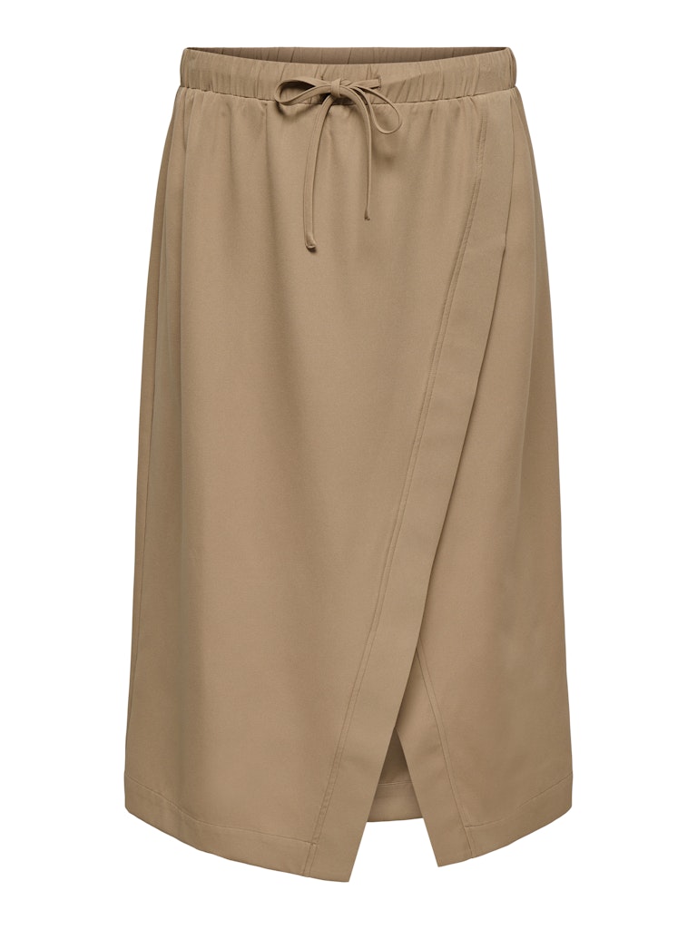 Only Carmakoma CARALLESIA LONG SLIT SKIRT TLR Cocoa Créme