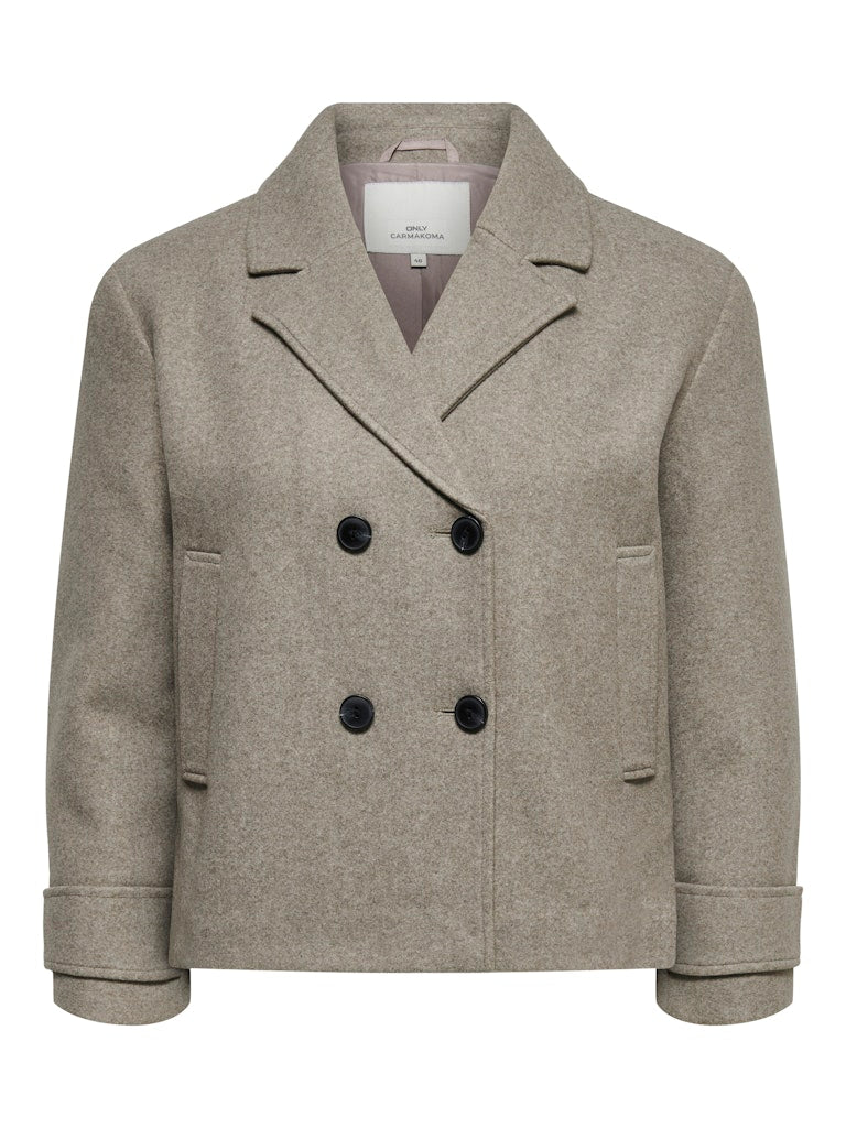 Only Carmakoma CARFREJA LIFE SHORT DB JACKET OTW NOOS Mocha Meringue