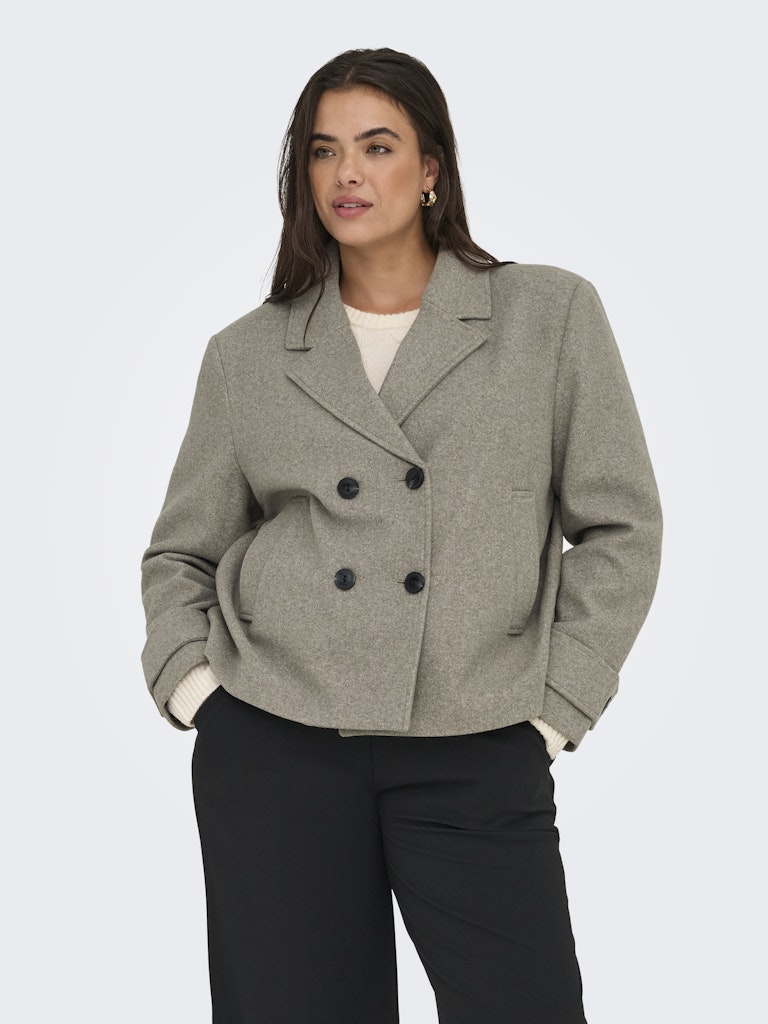 Only Carmakoma CARFREJA LIFE SHORT DB JACKET OTW NOOS Mocha Meringue