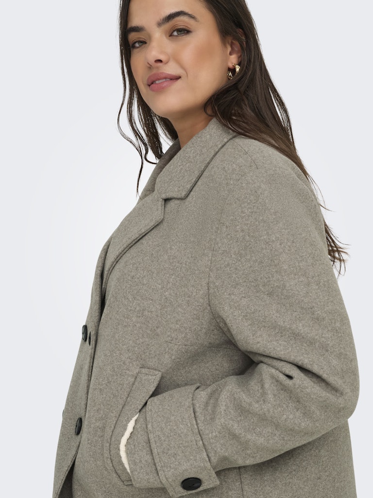 Only Carmakoma CARFREJA LIFE SHORT DB JACKET OTW NOOS Mocha Meringue