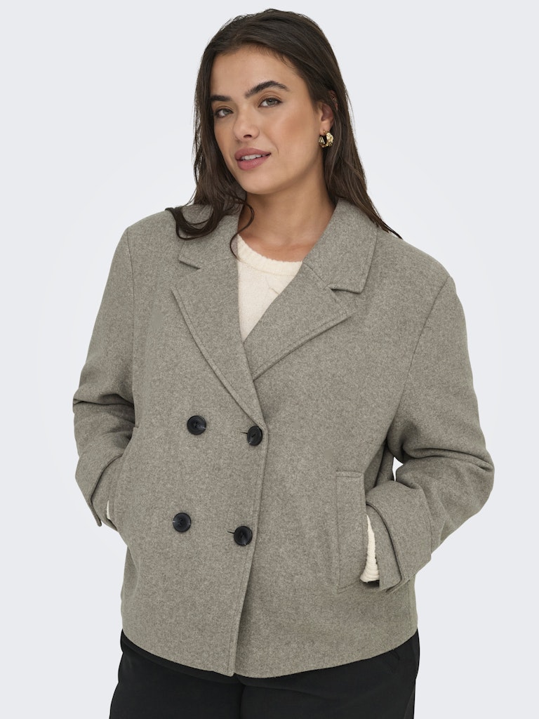 Only Carmakoma CARFREJA LIFE SHORT DB JACKET OTW NOOS Mocha Meringue