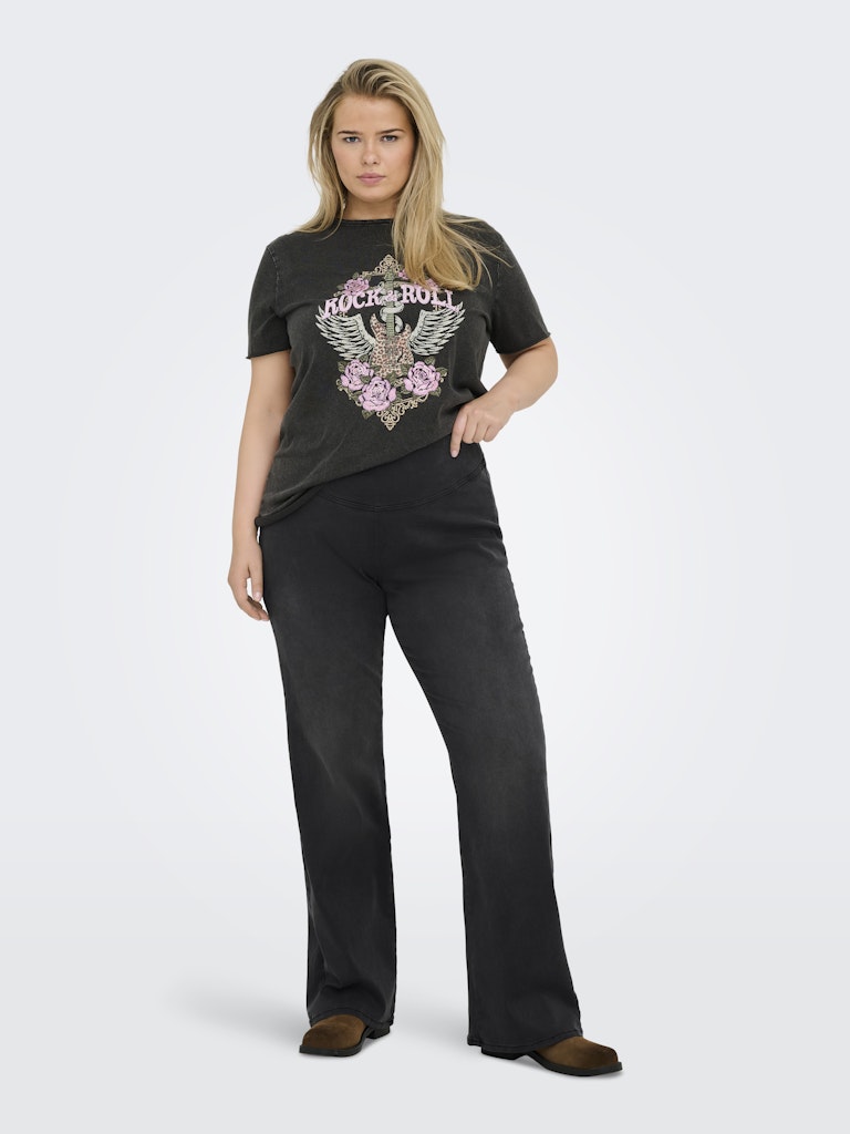 Only Carmakoma CARROYAL MID WAIST FLARED LEGGING NOOS zwart