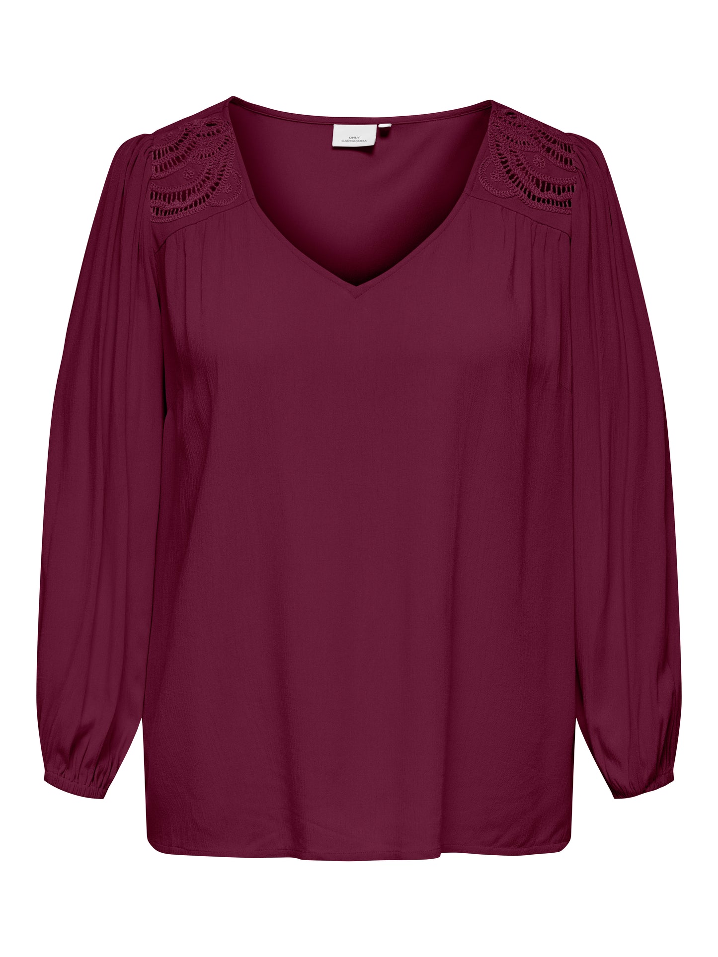 ONLY CARMAKOMA CARSELASI LS V-NECK TOP WVN