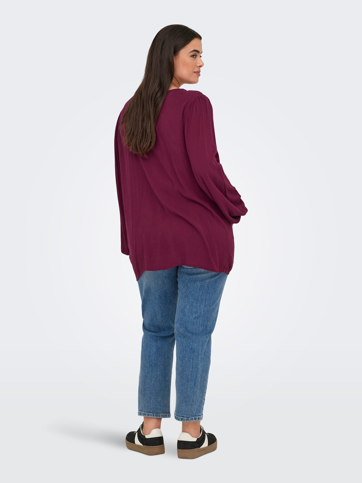 ONLY CARMAKOMA CARSELASI LS V-NECK TOP WVN