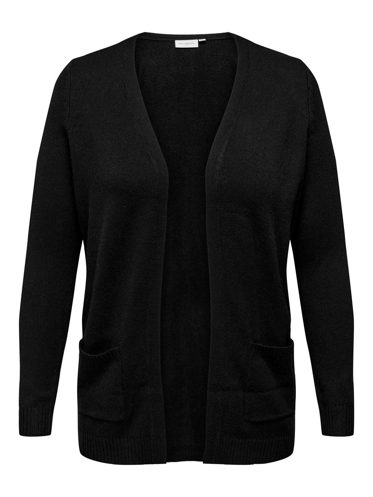 ONLY CARMAKOMA CARESLY LIFE L/S OPEN CARDIGAN KNT NOOS ZWART