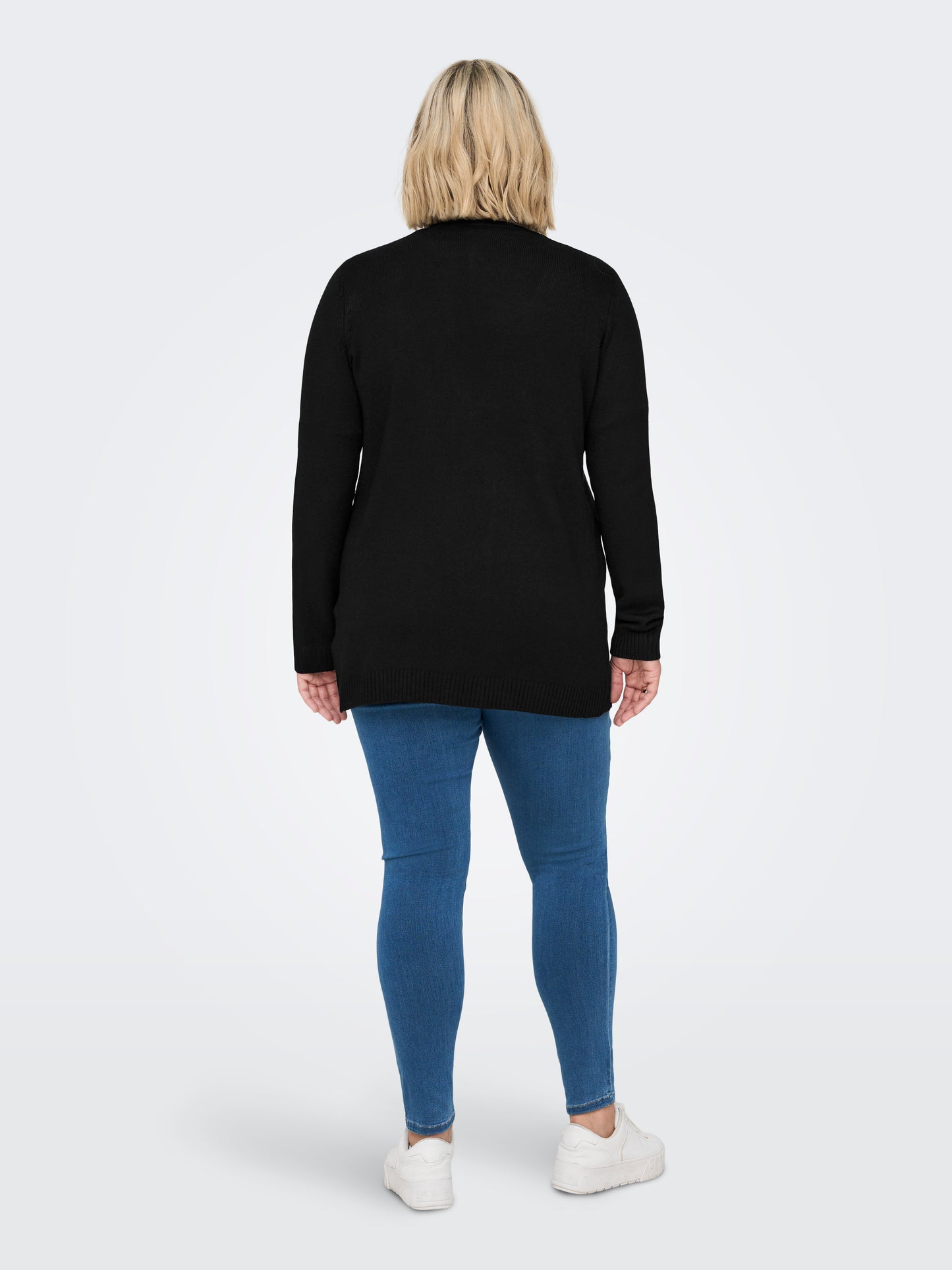 ONLY CARMAKOMA CARESLY LIFE L/S OPEN CARDIGAN KNT NOOS ZWART