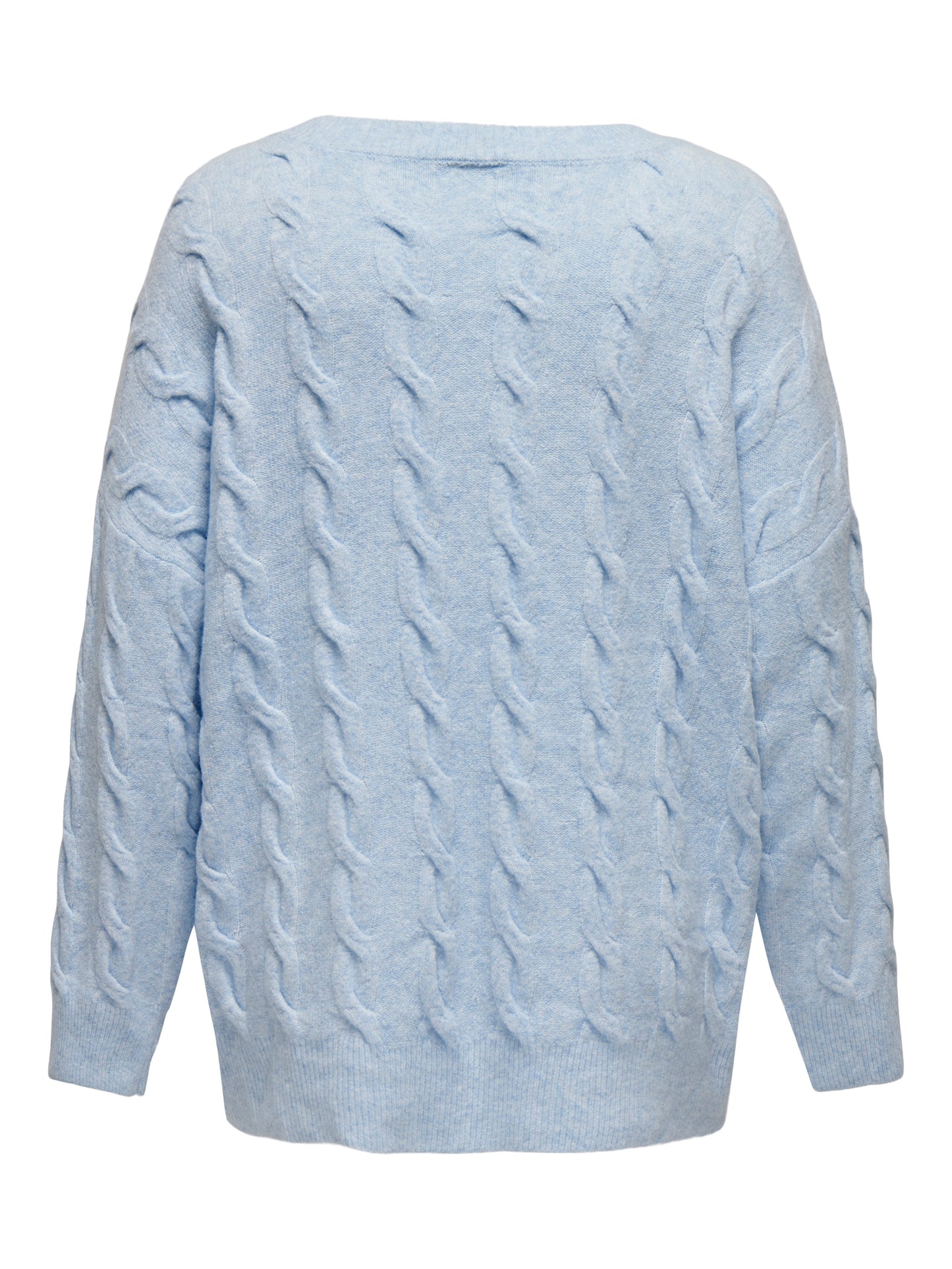 ONLY CARMAKOMA CARJEANETT LIFE L/S CABLE V-NECK KNT