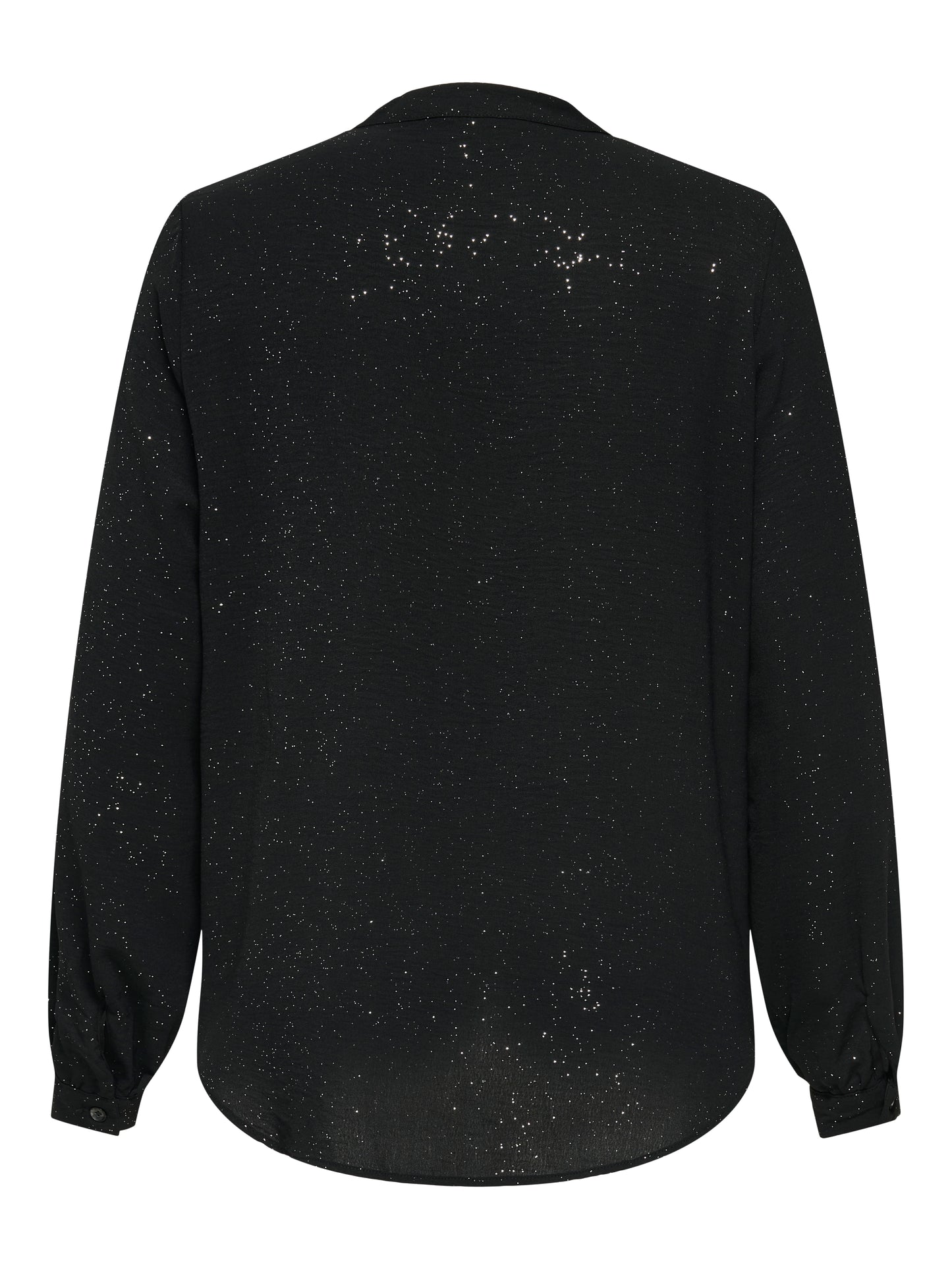 ONLY CARMAKOMA CARJOSEE METTA LIFE L/S V-NECK SHIRT ZWART/GLITTER
