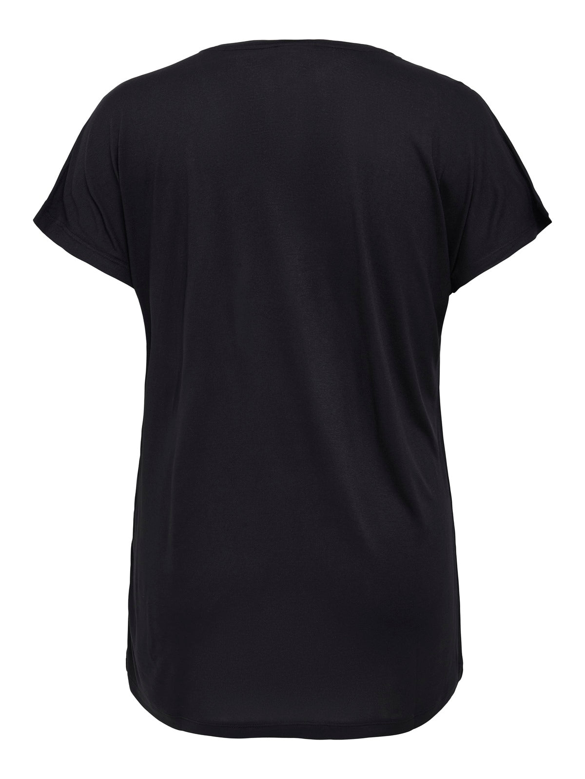 ONLY CARMAKOMA CARKETTY LIFE SS V-NECK MIX TEE JRS ZWART