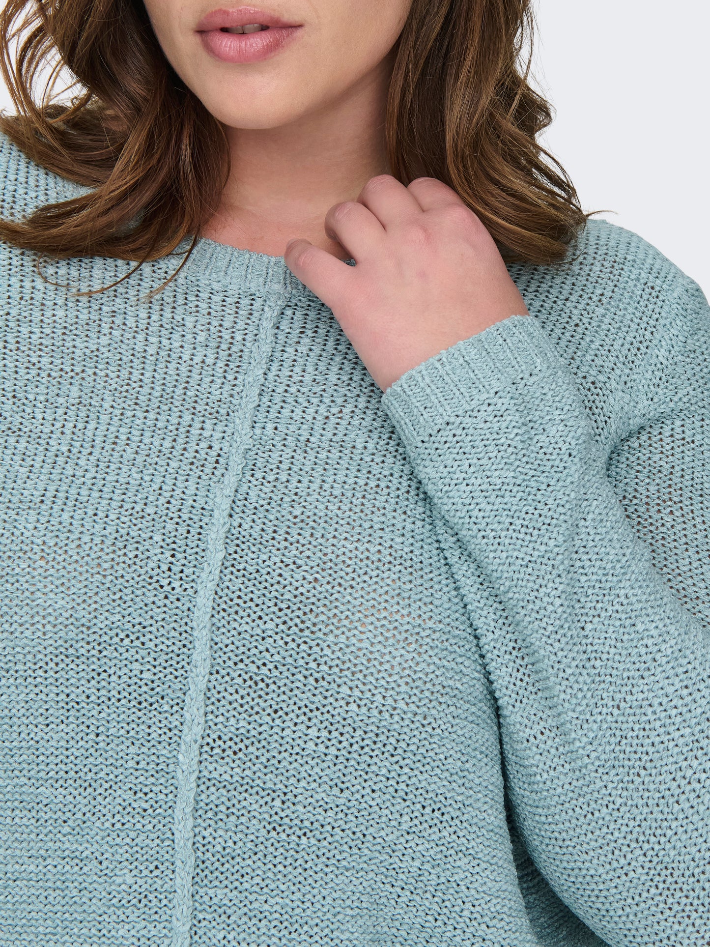 ONLY CARMAKOMA CARNEW FOXY L/S PULLOVER GROEN/BLAUW