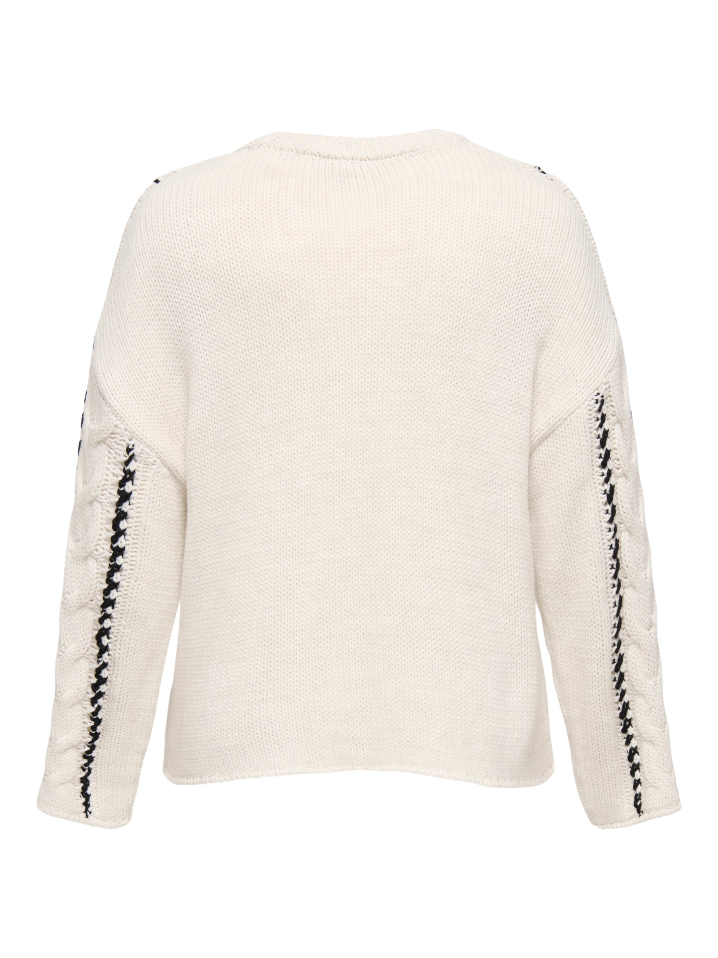 ONLY CARMAKOMA CARTESSA CABEL STITCH LS O-NECK KNT WIT