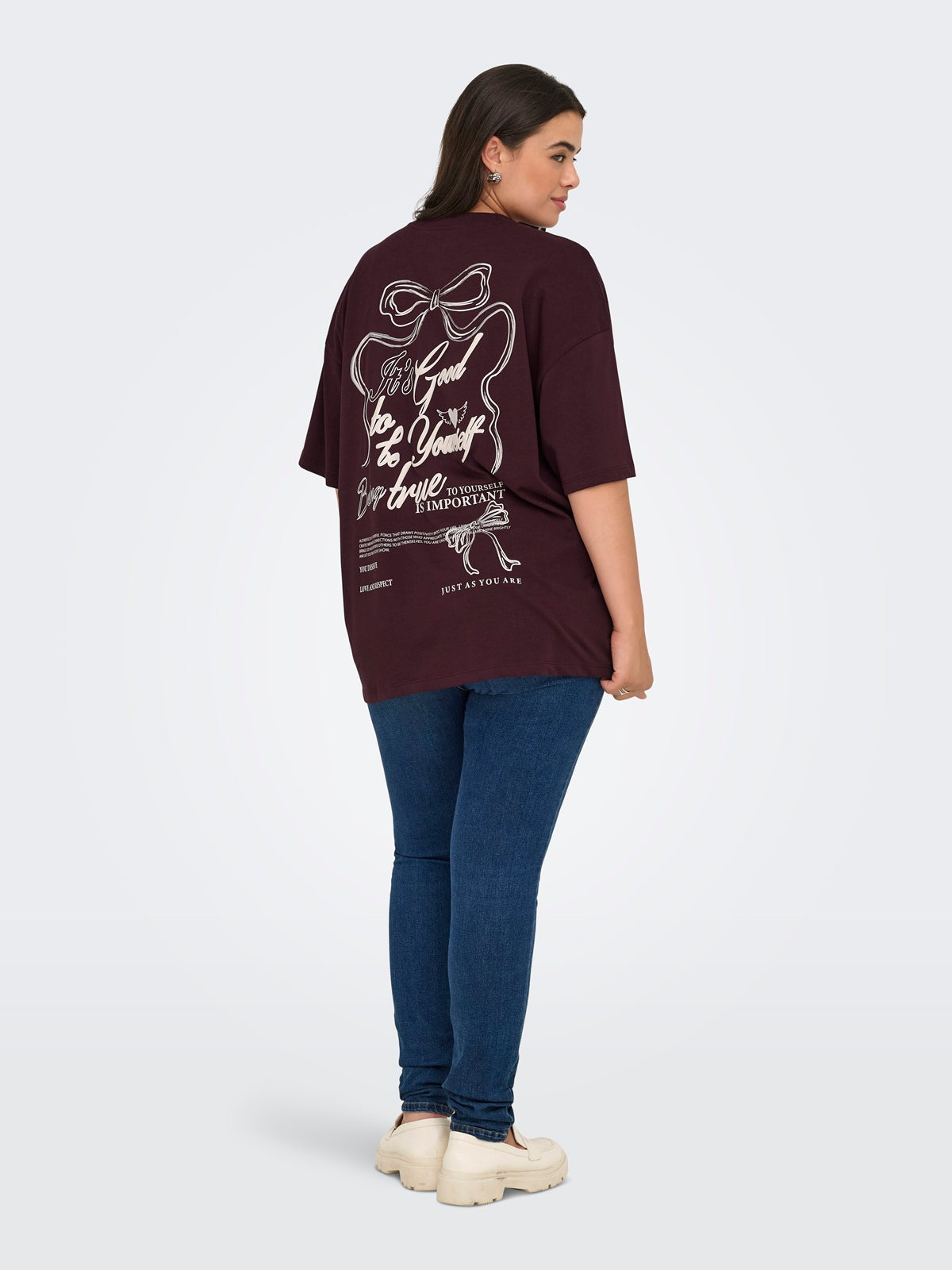 ONLY CARMAKOMA CARWINOVA LIFE S/S O-NECK LOOSE TEE JRS