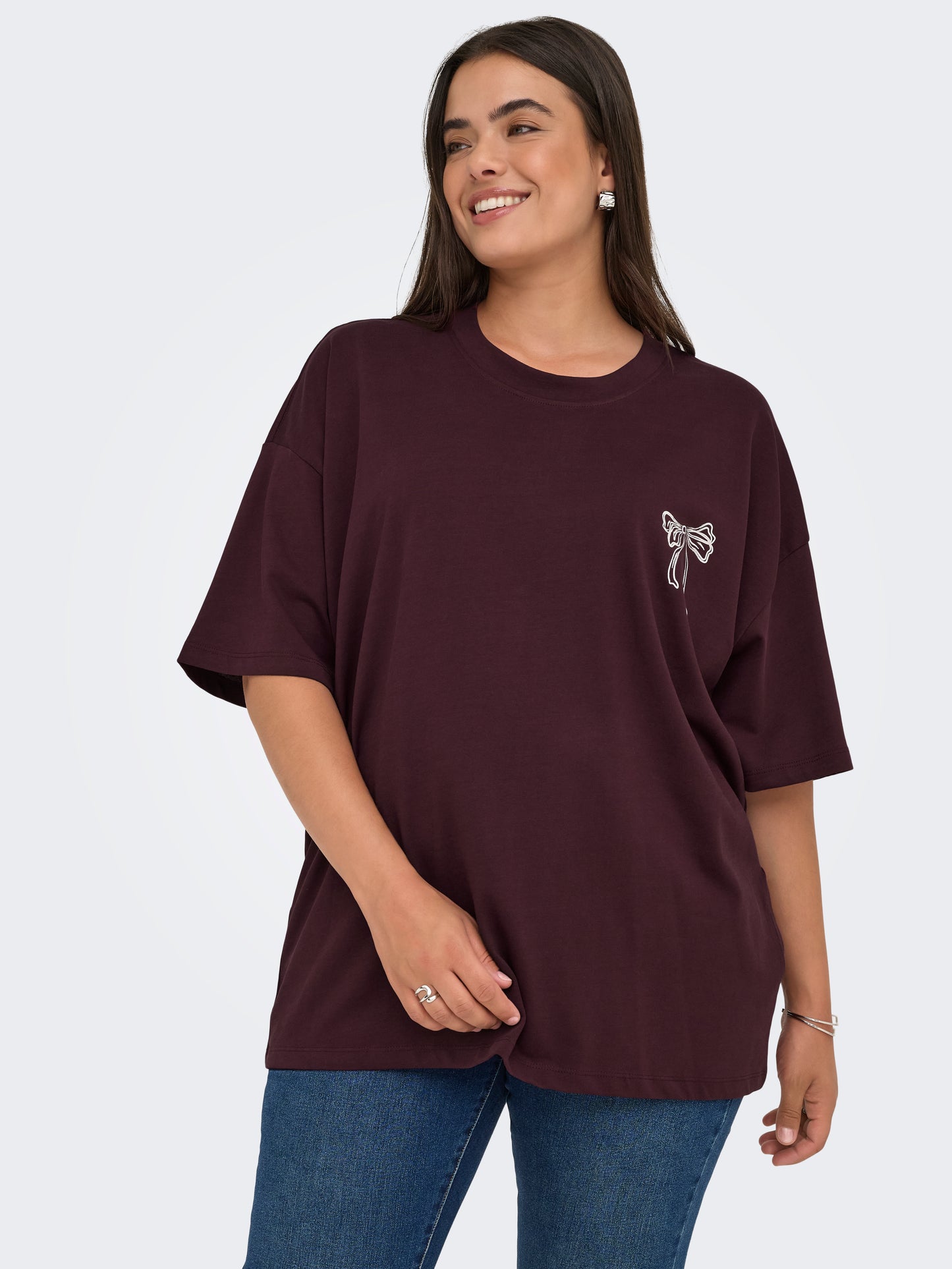ONLY CARMAKOMA CARWINOVA LIFE S/S O-NECK LOOSE TEE JRS