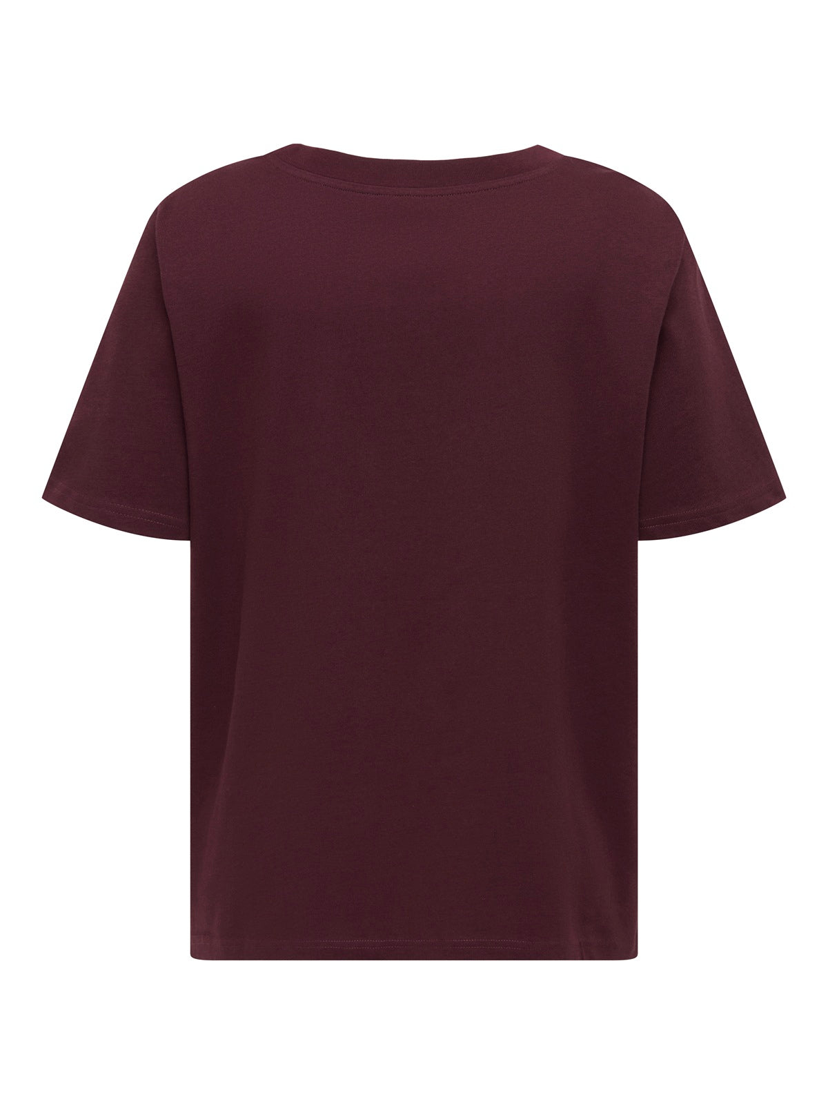 ONLY CARMAKOMA CARRIRI 2/4 O-NECK BOXY TEE JRS BURGUNDI