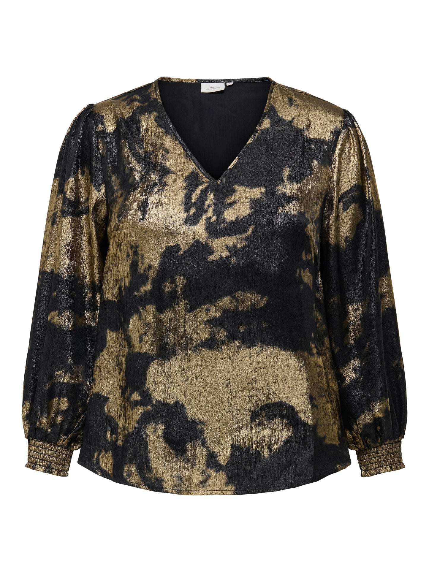 ONLY CARMAKOMA CARDIXIE LS V-NECK TOP AOP