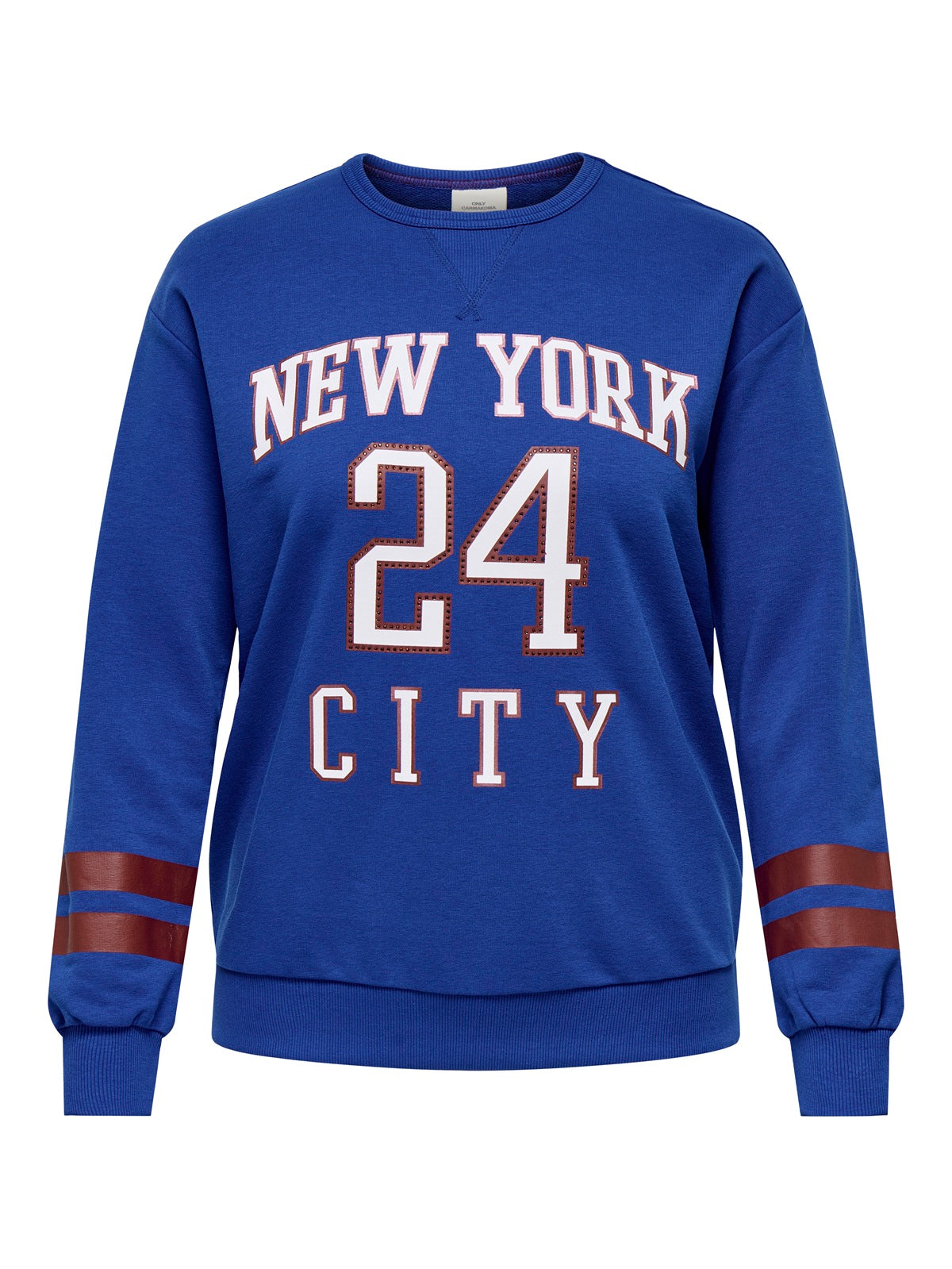 ONLY CARMAKOMA CARBEN L/S O-NECK SWEAT JRS BLAUW
