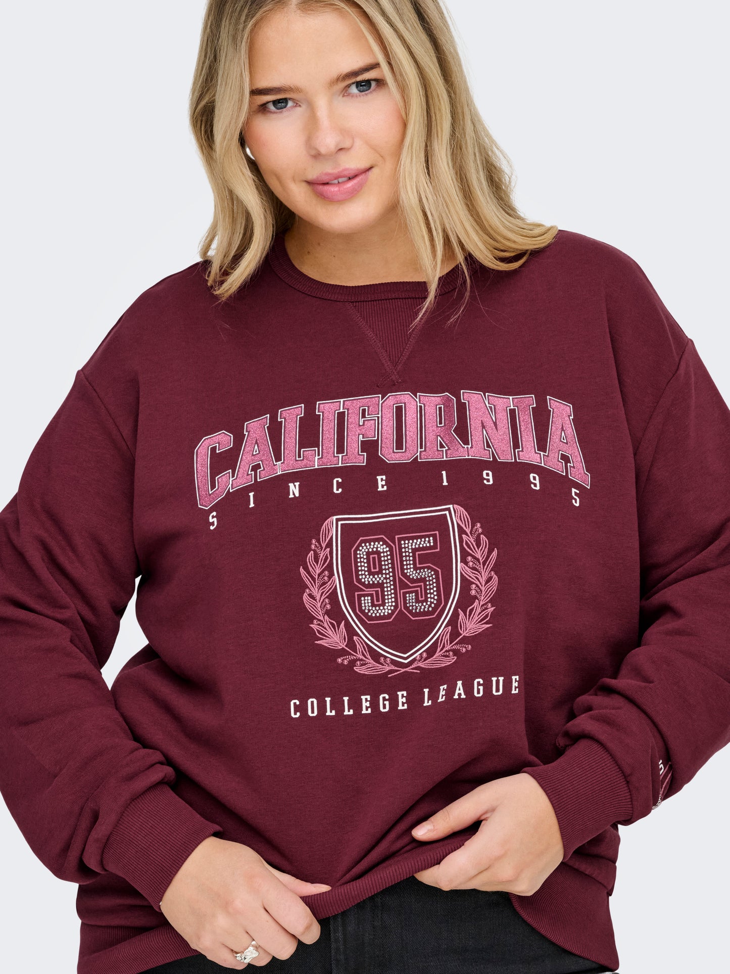 ONLY CARMAKOMA CARBEN L/S O-NECK SWEAT JRS ROO