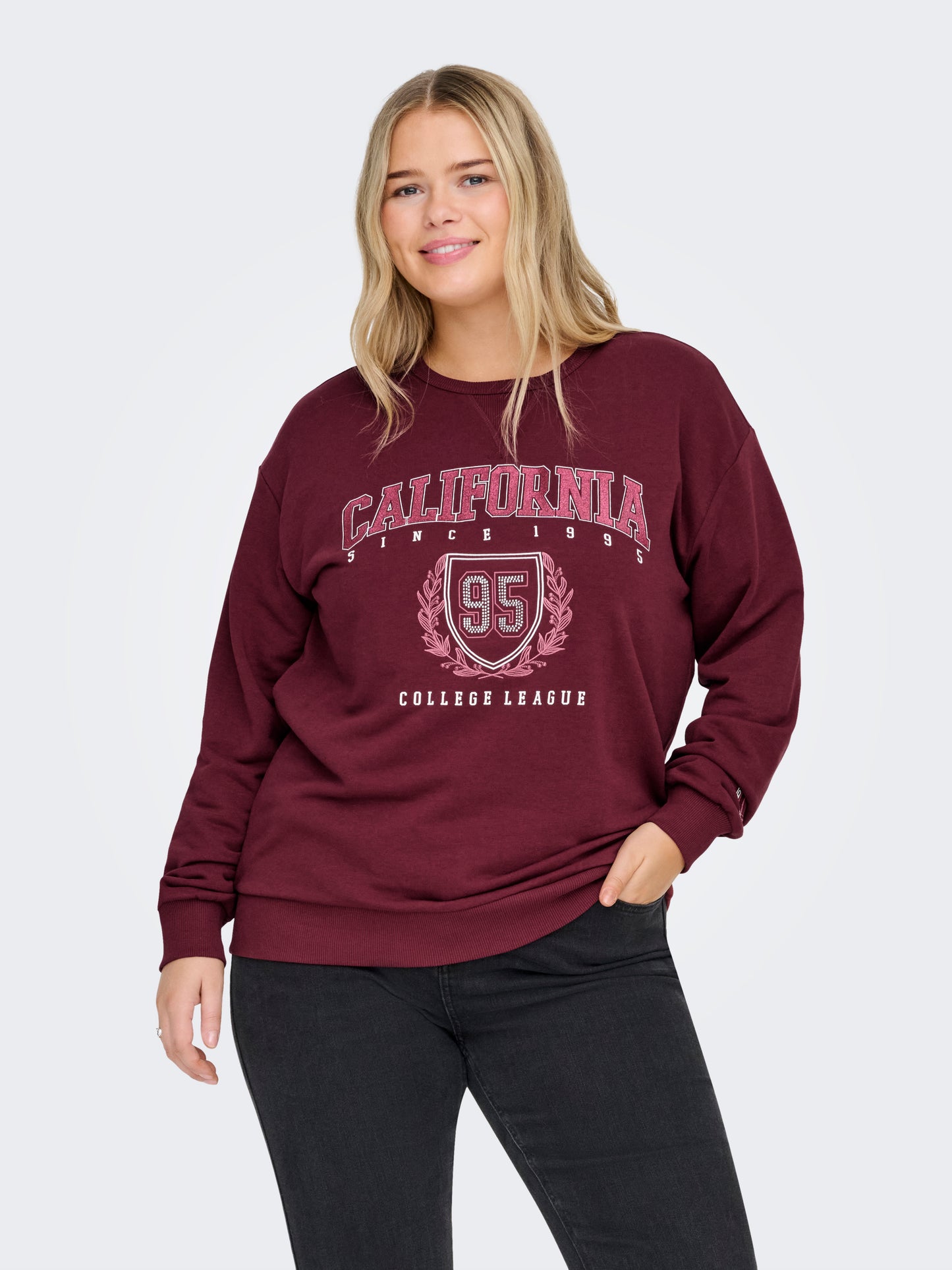ONLY CARMAKOMA CARBEN L/S O-NECK SWEAT JRS ROO