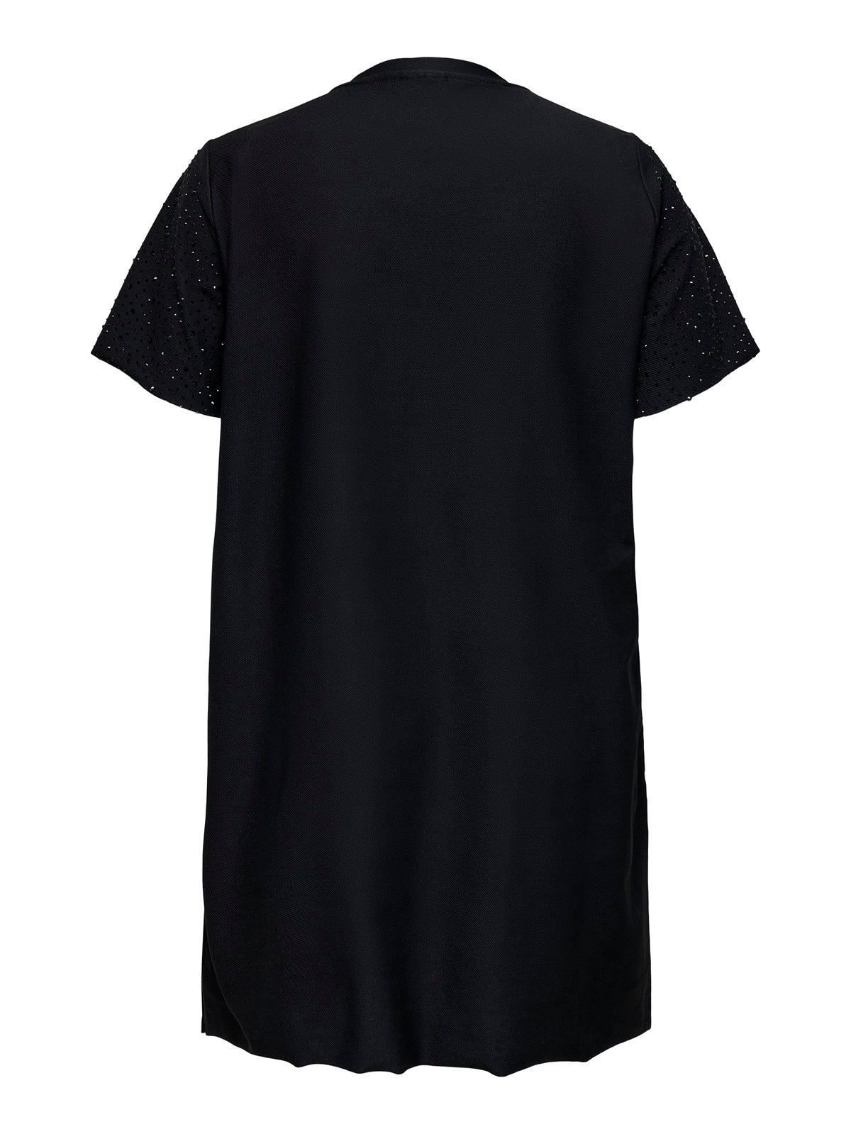 ONLY CARMAKOMA  CARMALUKKA LIFE S/S O-NECK ABK DRESS JRS ZWART