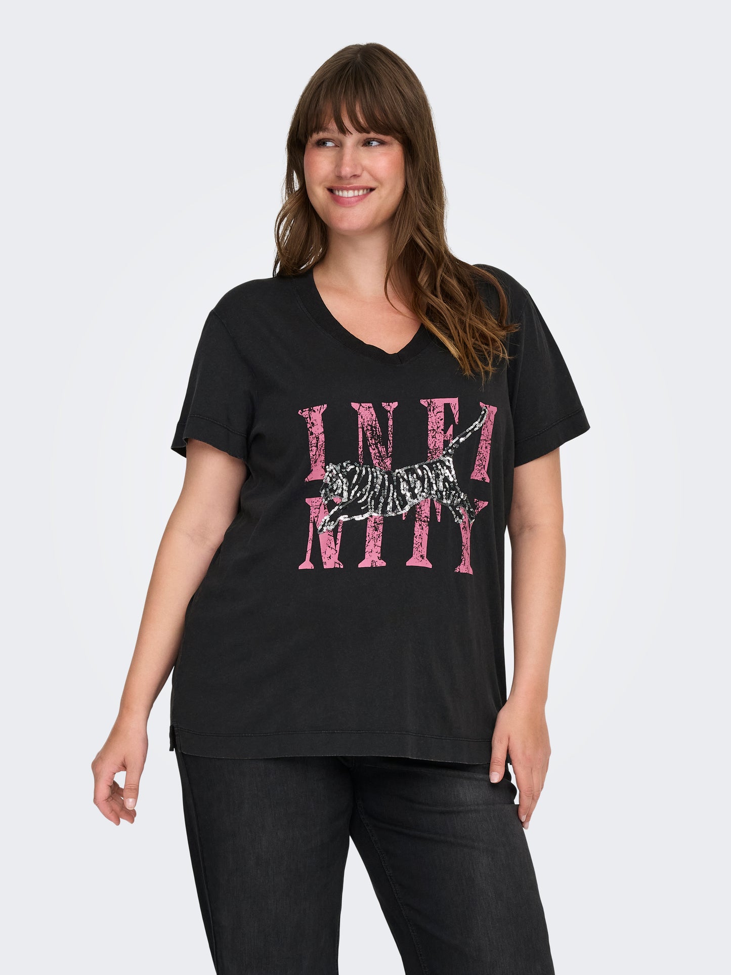 ONLY CARMAKOMA  CARMILLE LIFE S/S V-NECK REG TEE JRS