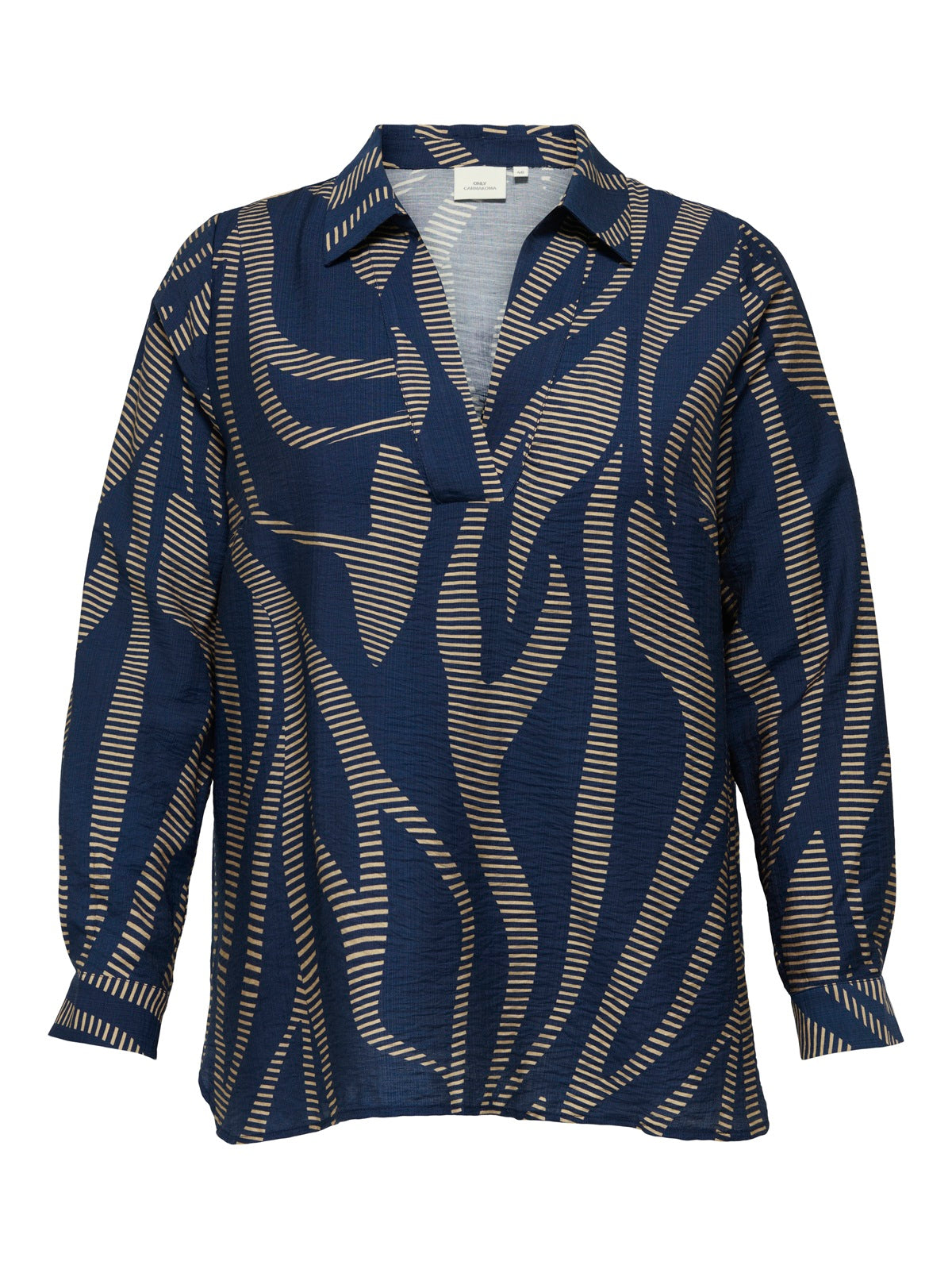 ONLY CARMAKOMA CARFANNIL LS V-NECK TOP AOP