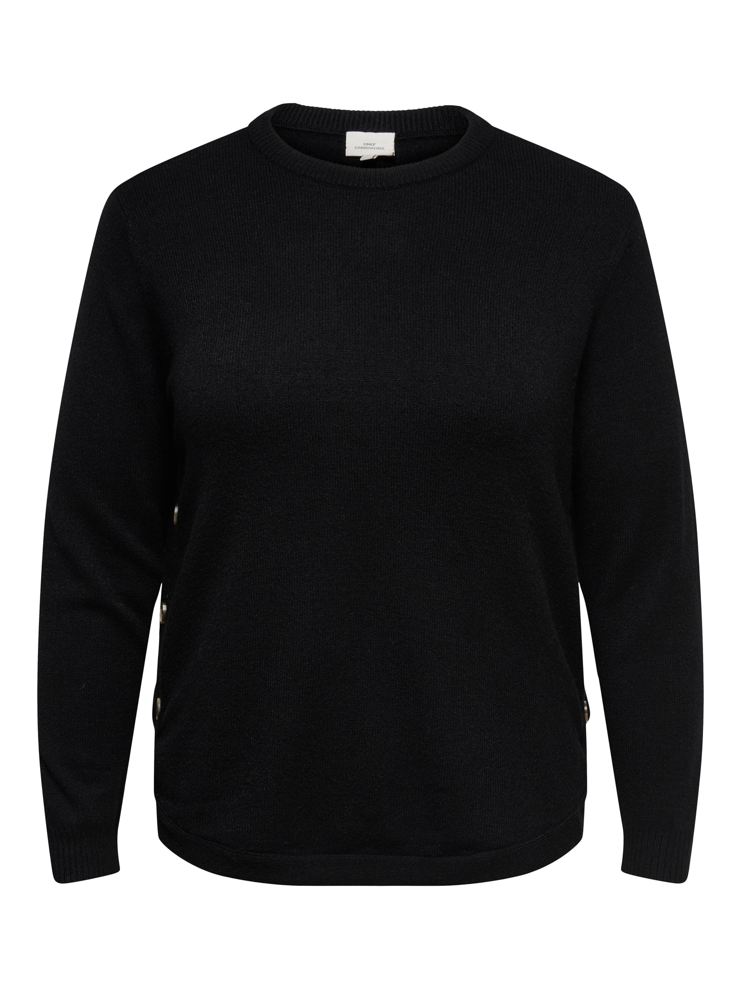 ONLY CARMAKOMA CARMARGARETHA LS BUTTON PULLOVER KNT ZWART