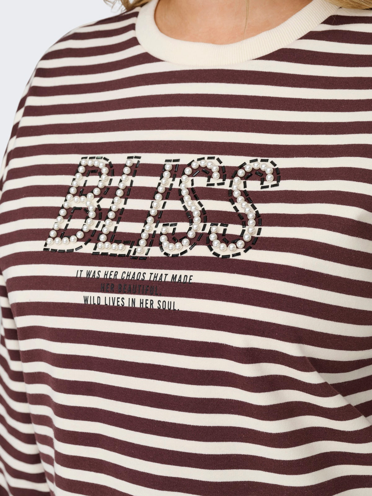 ONLY CARMAKOMA  CARLIZA L/S PEARL PRINT BOX SWT JRS