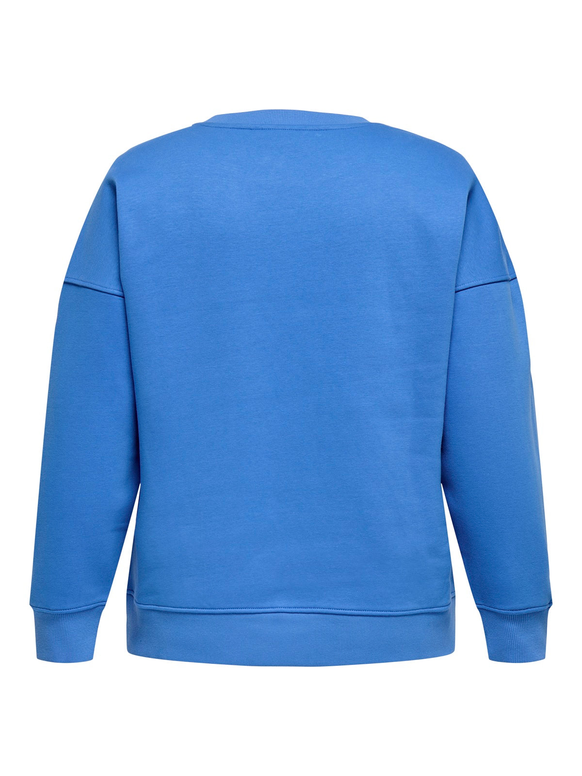 ONLY CARMAKOMA CARSOFIA L/S WORD O-NECK SWT JRS BLAUW