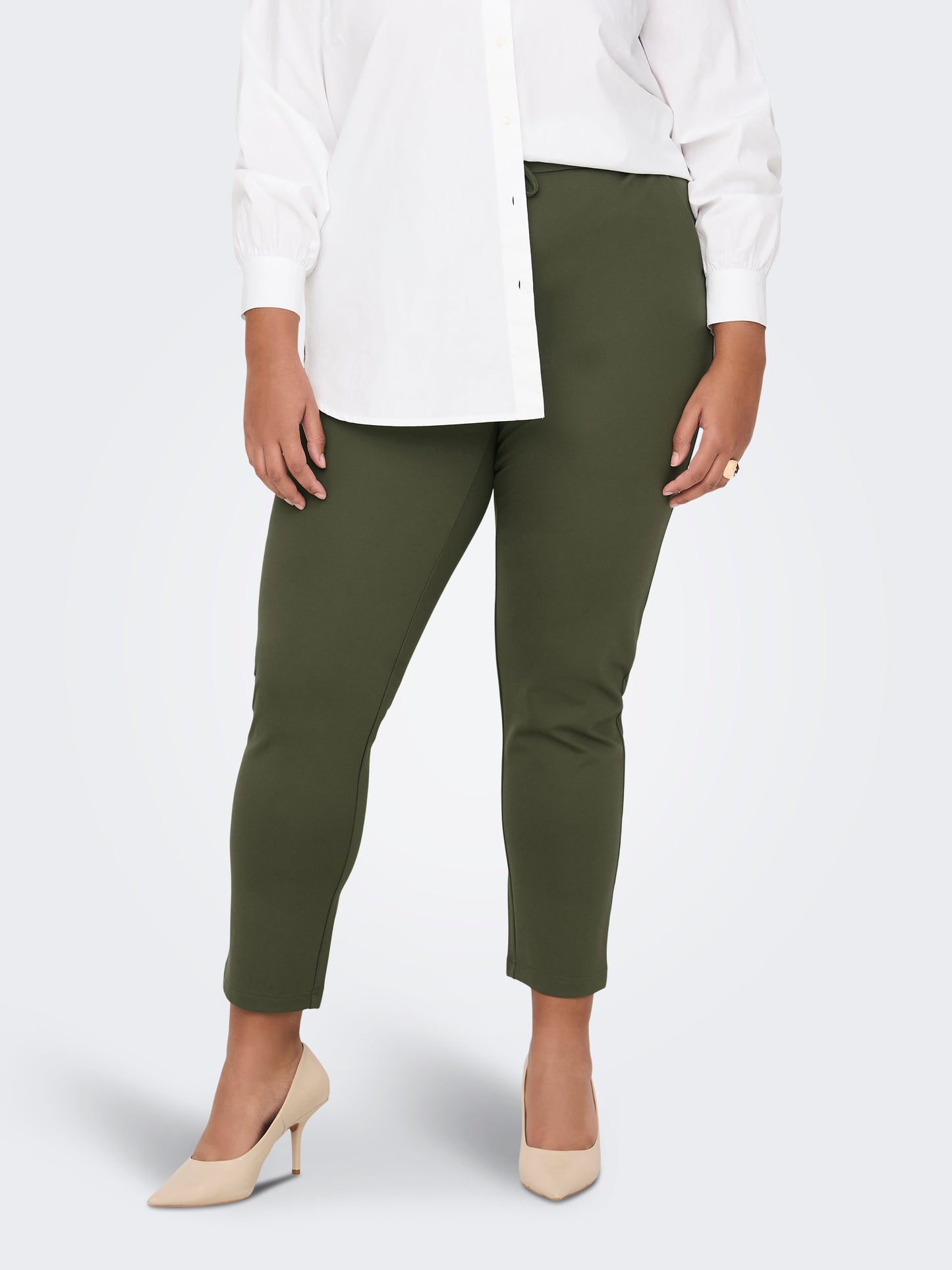 ONLY CARMAKOMA CARGOLDTRASH LIFE CLASSIC PANT OLIJFGROEN