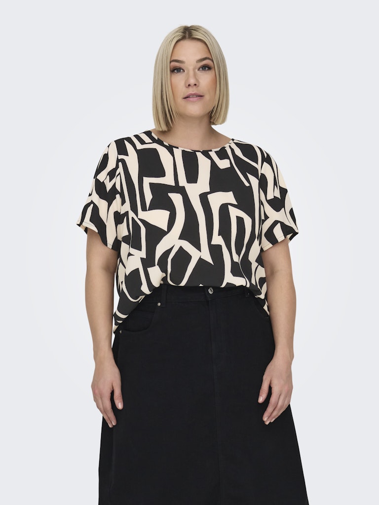 Only Carmakoma CARVICA LIFE SS TOP WVN NOOS Black Vendome geo